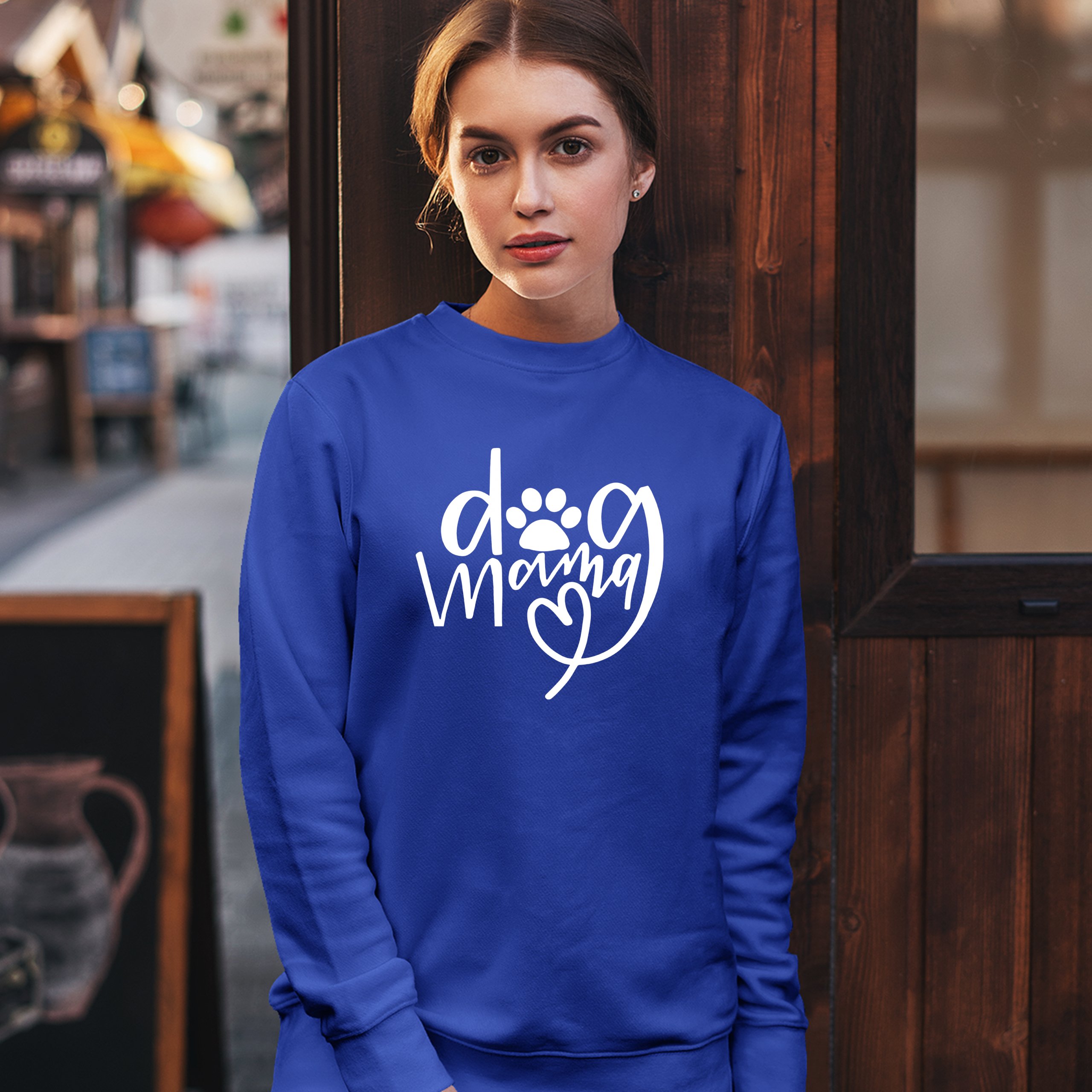 Dog Mama Funny Mother's Day Sweatshirt Puppy Breed Adopt a Pet Paw Crewneck - Picture 47 of 50