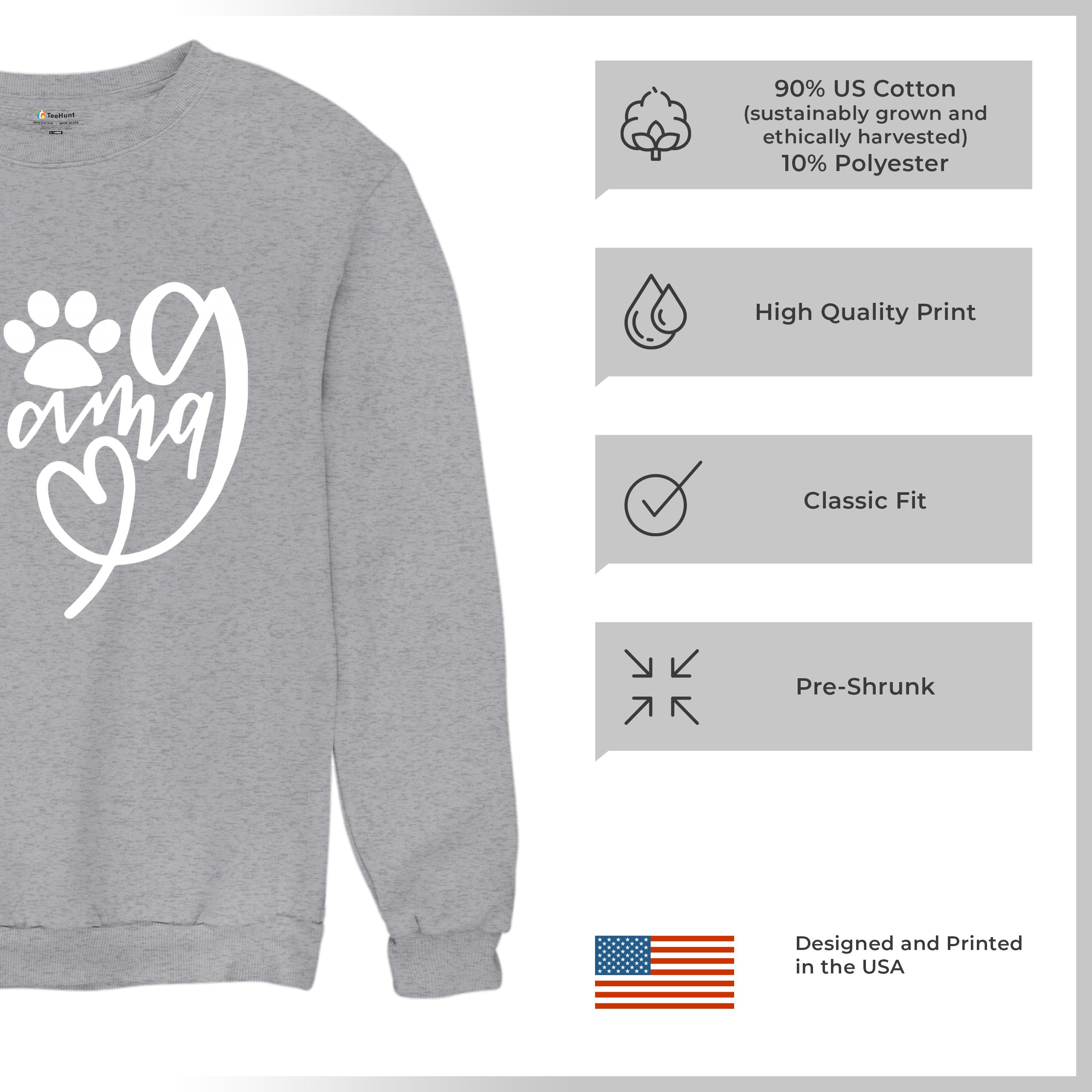 Dog Mama Funny Mother's Day Sweatshirt Puppy Breed Adopt a Pet Paw Crewneck - Picture 14 of 50