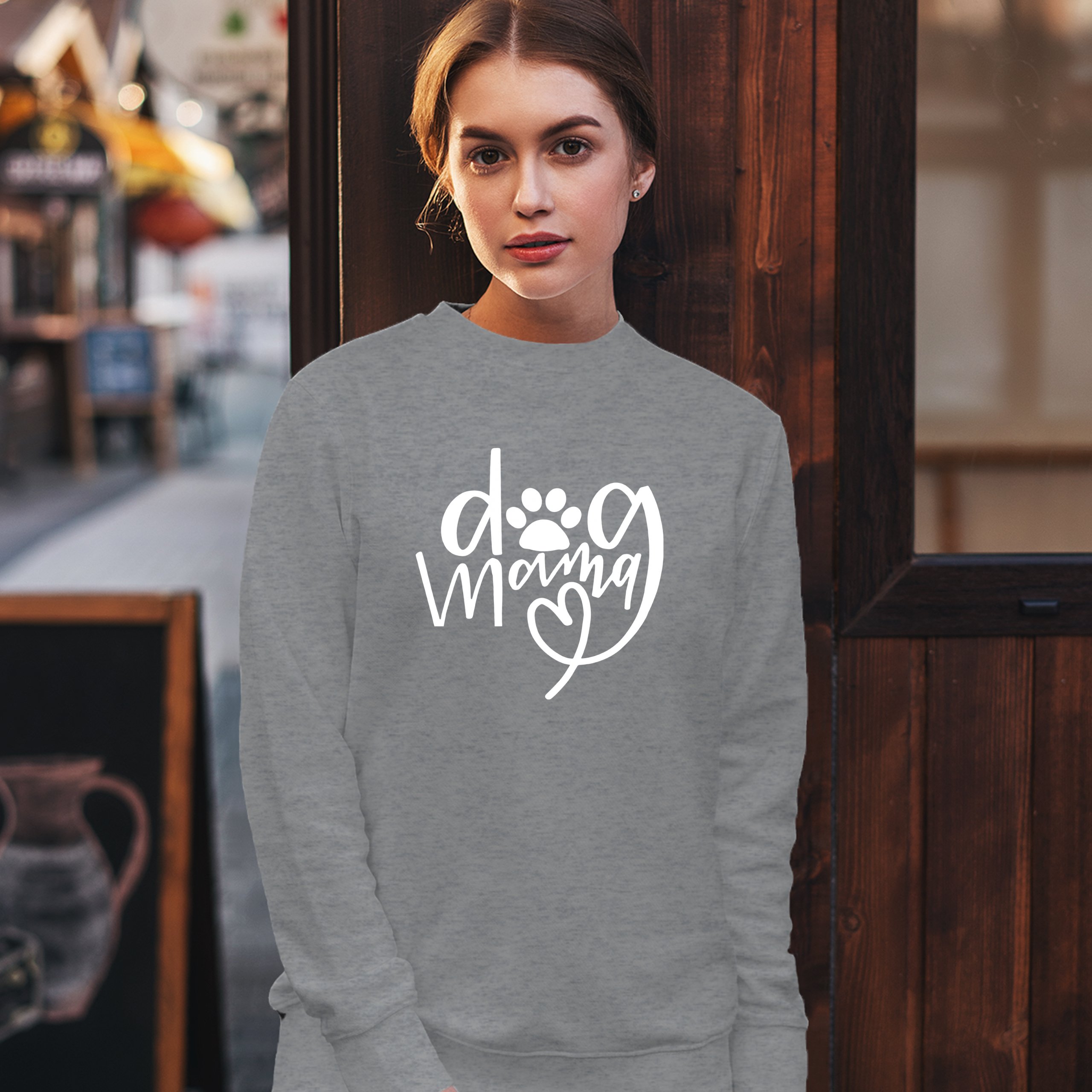Dog Mama Funny Mother's Day Sweatshirt Puppy Breed Adopt a Pet Paw Crewneck - Picture 12 of 50