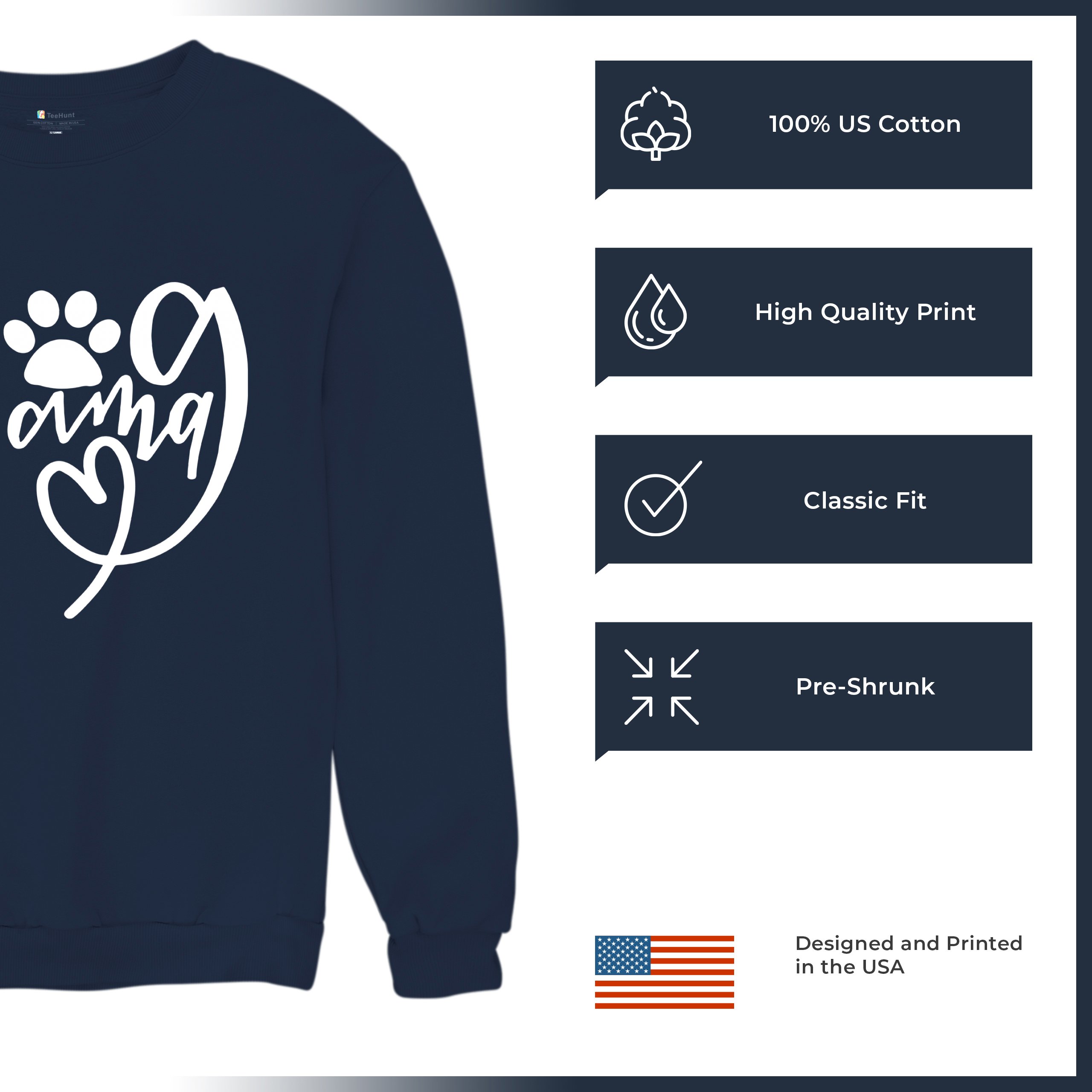 Dog Mama Funny Mother's Day Sweatshirt Puppy Breed Adopt a Pet Paw Crewneck - Picture 35 of 50