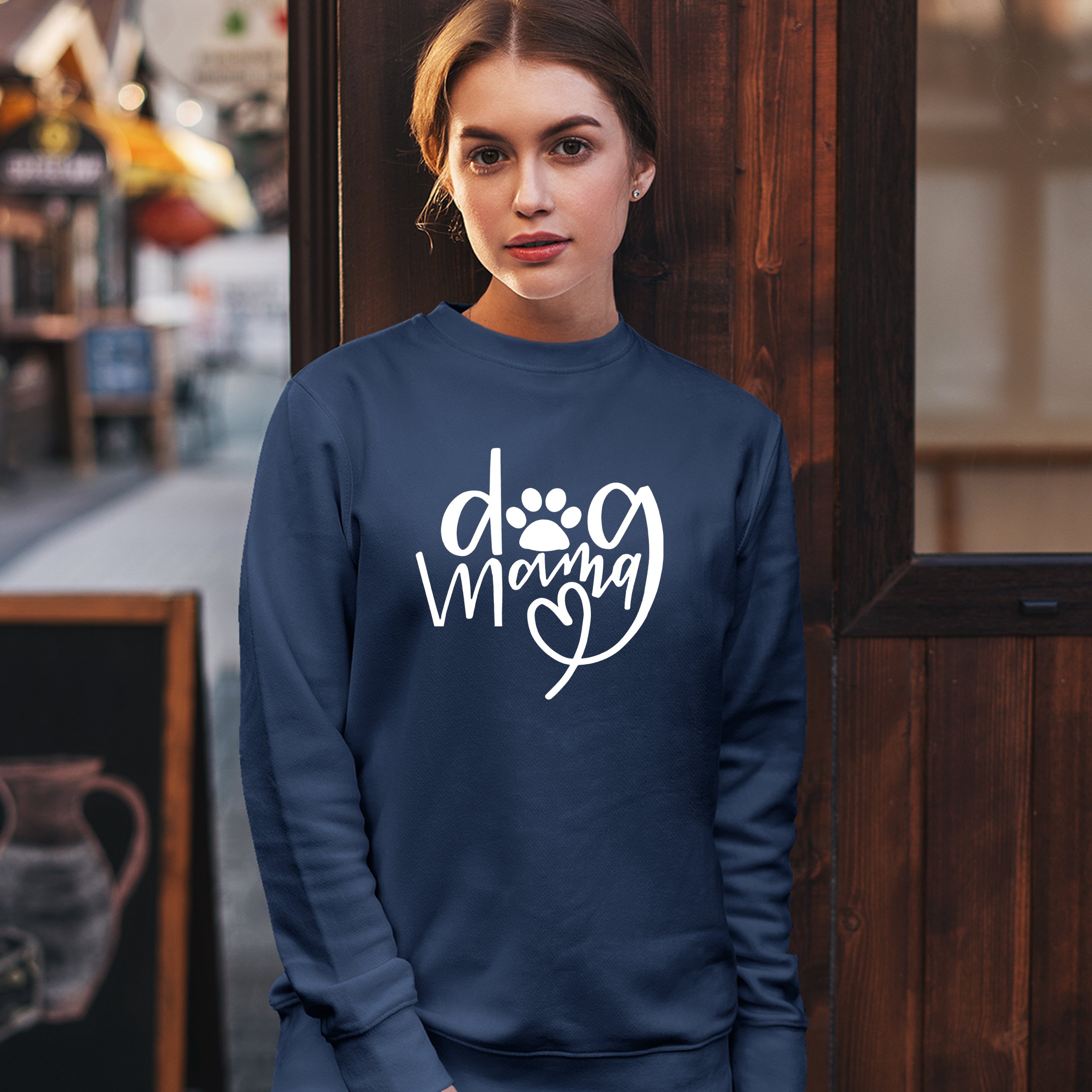 Dog Mama Funny Mother's Day Sweatshirt Puppy Breed Adopt a Pet Paw Crewneck - Picture 33 of 50