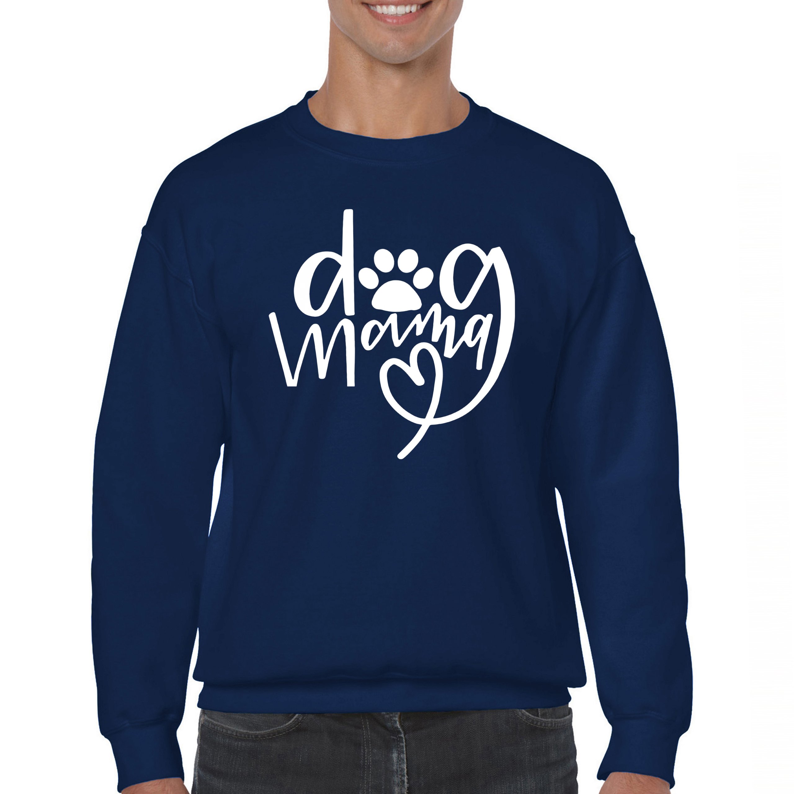 Dog Mama Funny Mother's Day Sweatshirt Puppy Breed Adopt a Pet Paw Crewneck - Picture 30 of 50