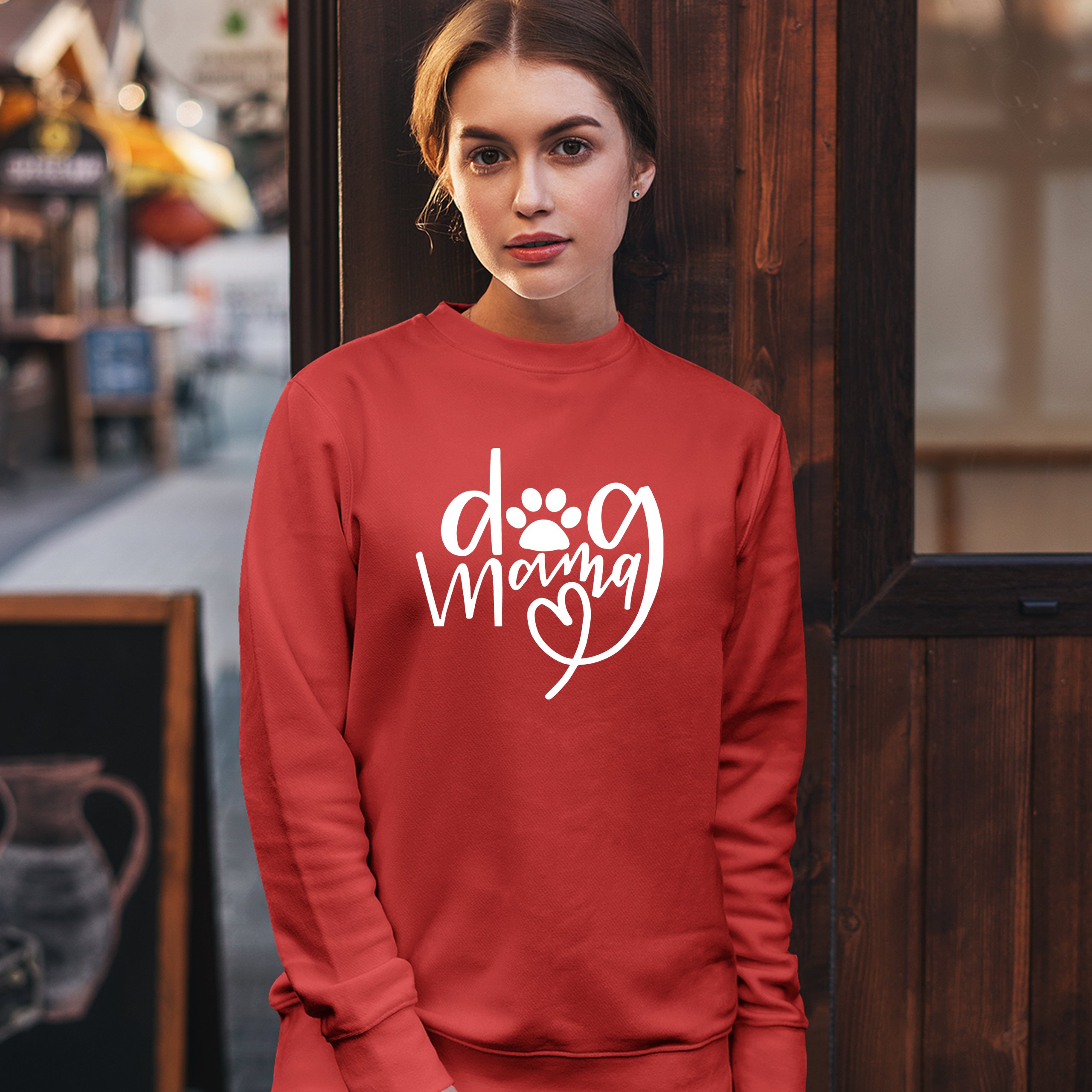 Dog Mama Funny Mother's Day Sweatshirt Puppy Breed Adopt a Pet Paw Crewneck - Picture 19 of 50