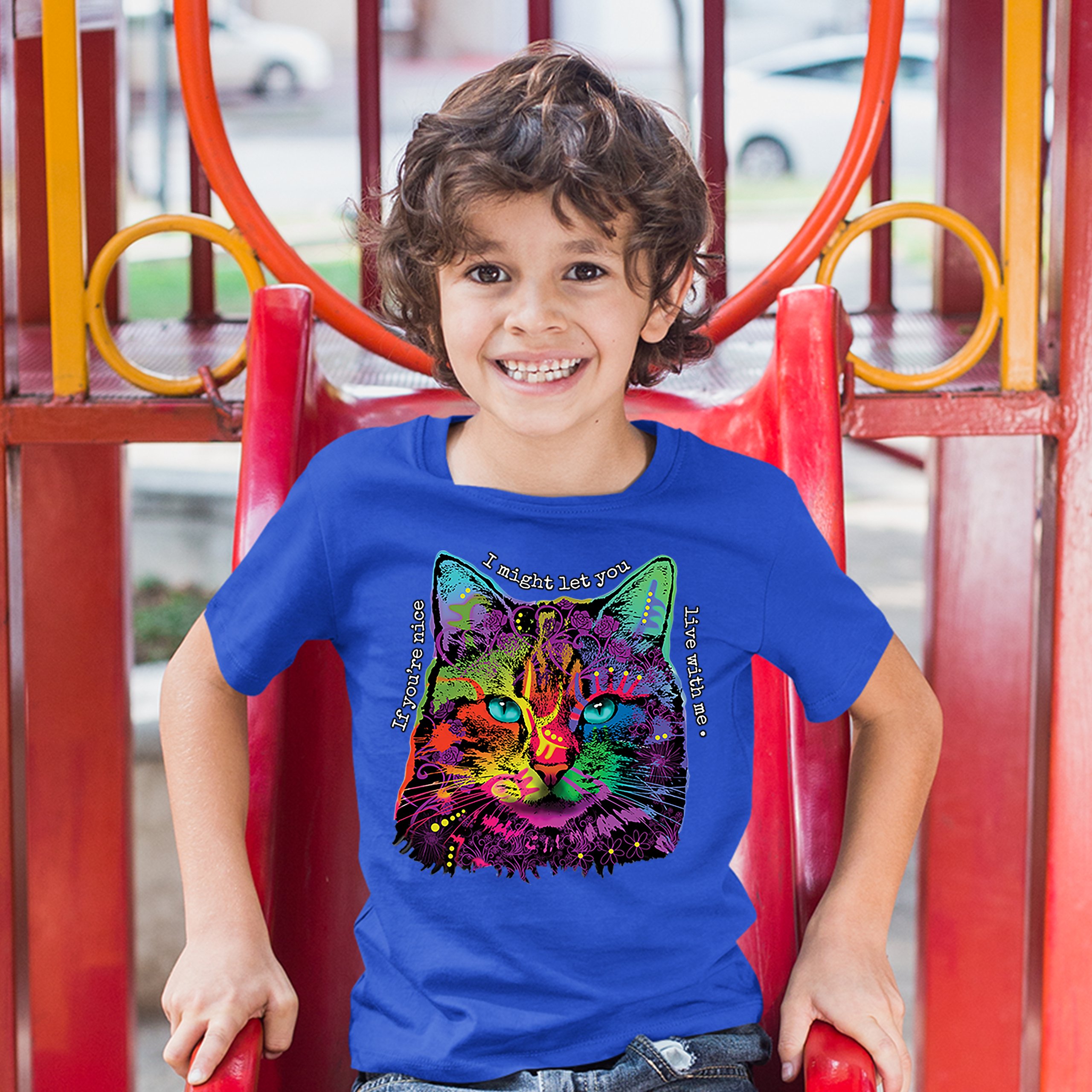 If You're Nice I Might Let You Live With Me Youth T-shirt Andy Maxx Cat Kids - Picture 25 of 29