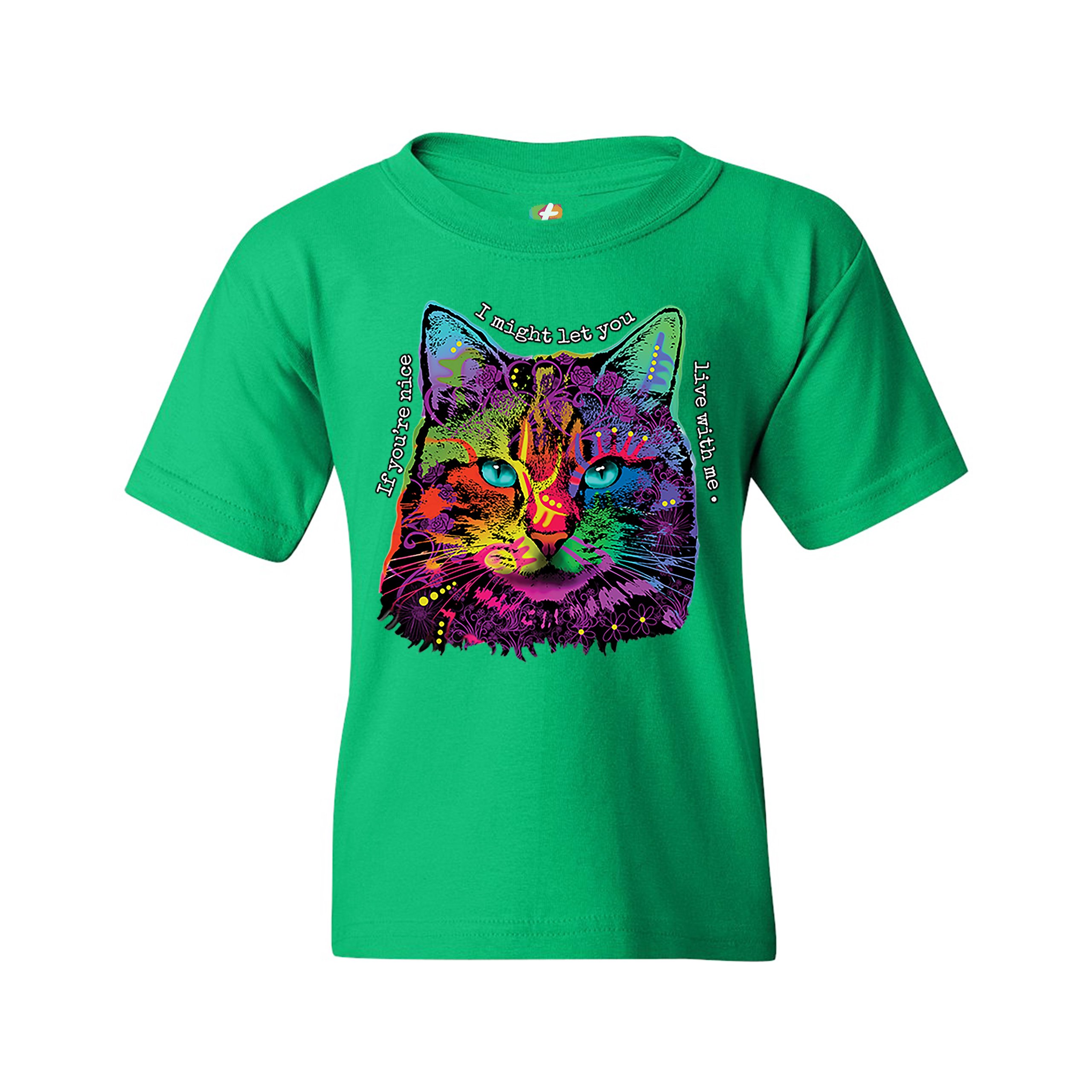 If You're Nice I Might Let You Live With Me Youth T-shirt Andy Maxx Cat Kids - Picture 19 of 29