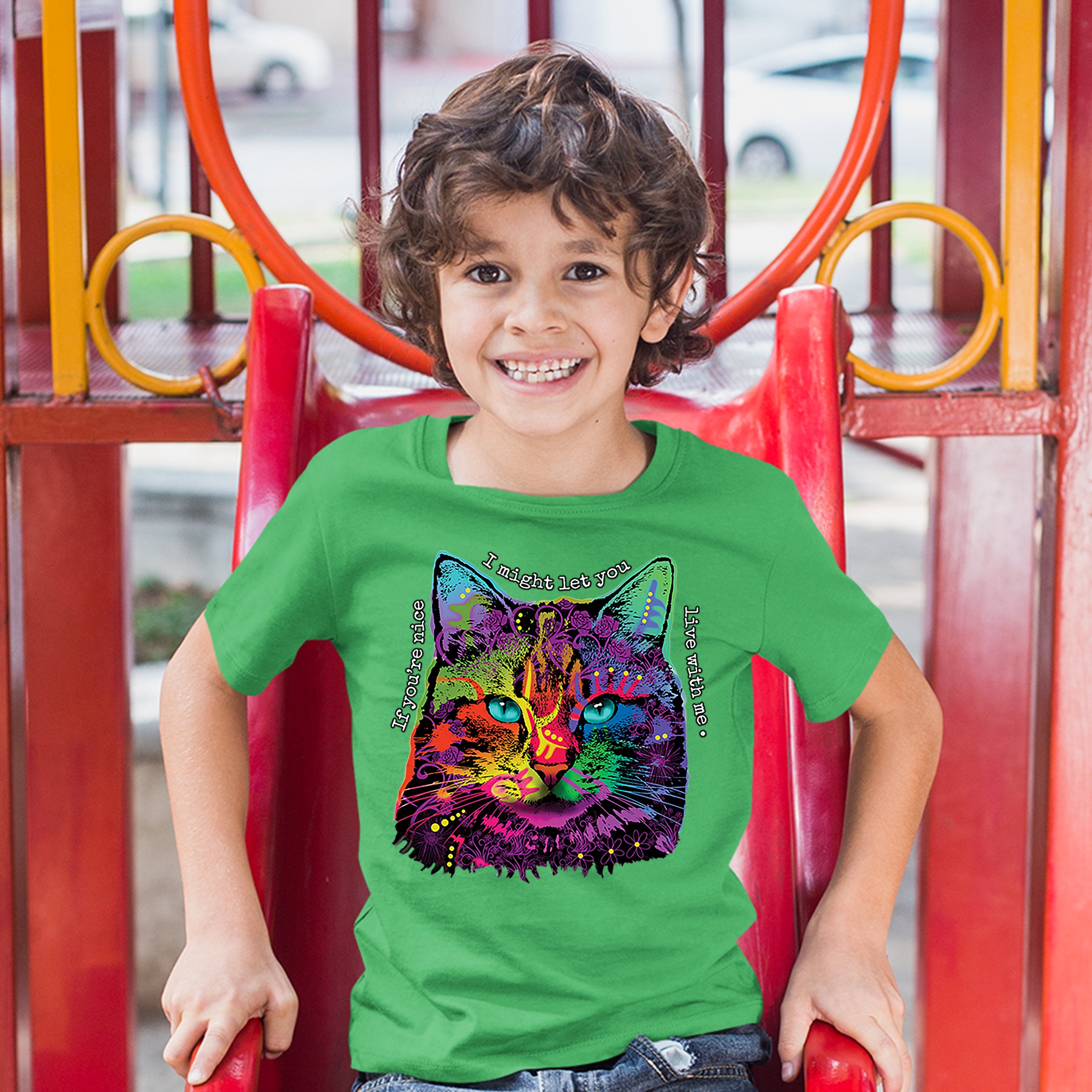 If You're Nice I Might Let You Live With Me Youth T-shirt Andy Maxx Cat Kids - Picture 21 of 29