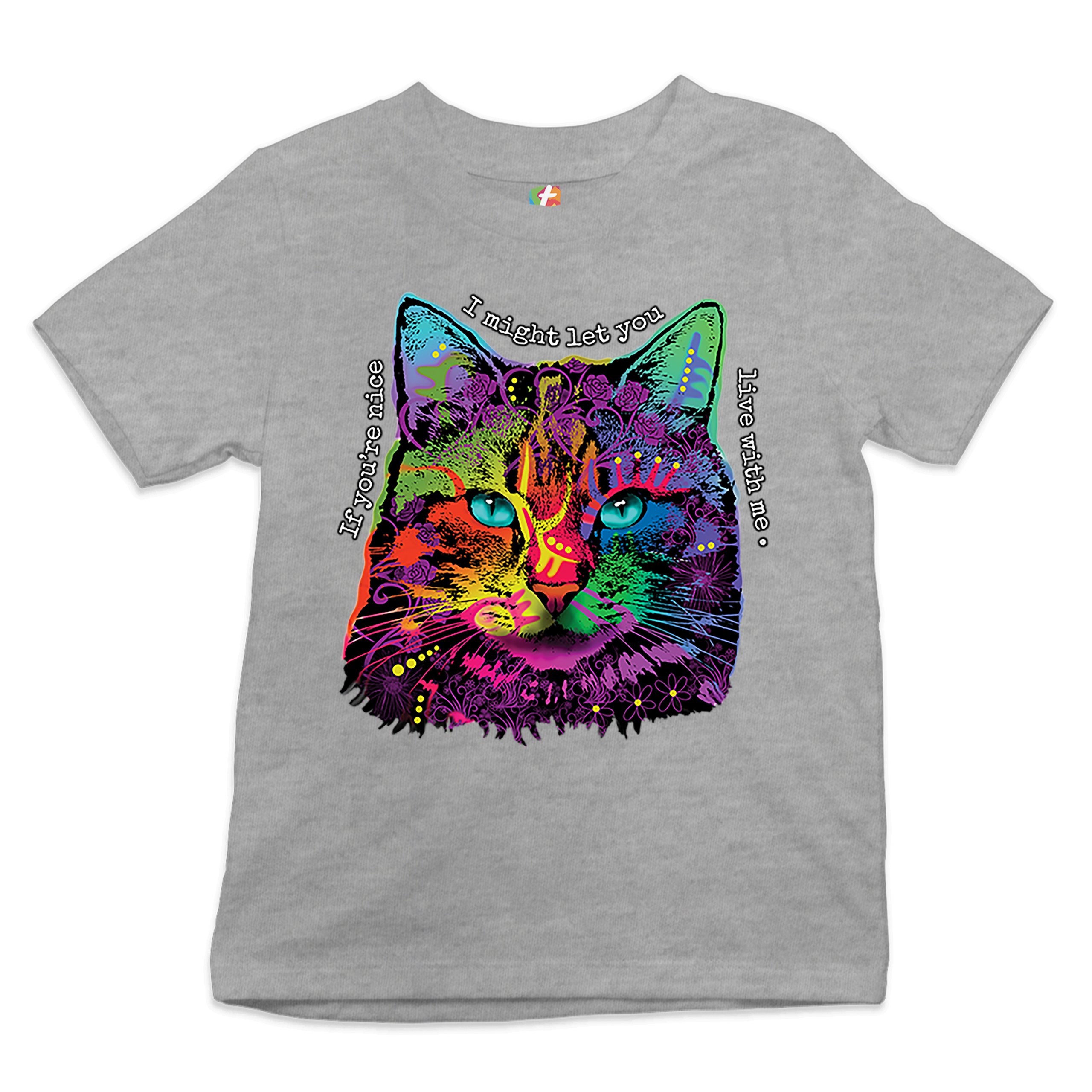 If You're Nice I Might Let You Live With Me Youth T-shirt Andy Maxx Cat Kids - Picture 10 of 29