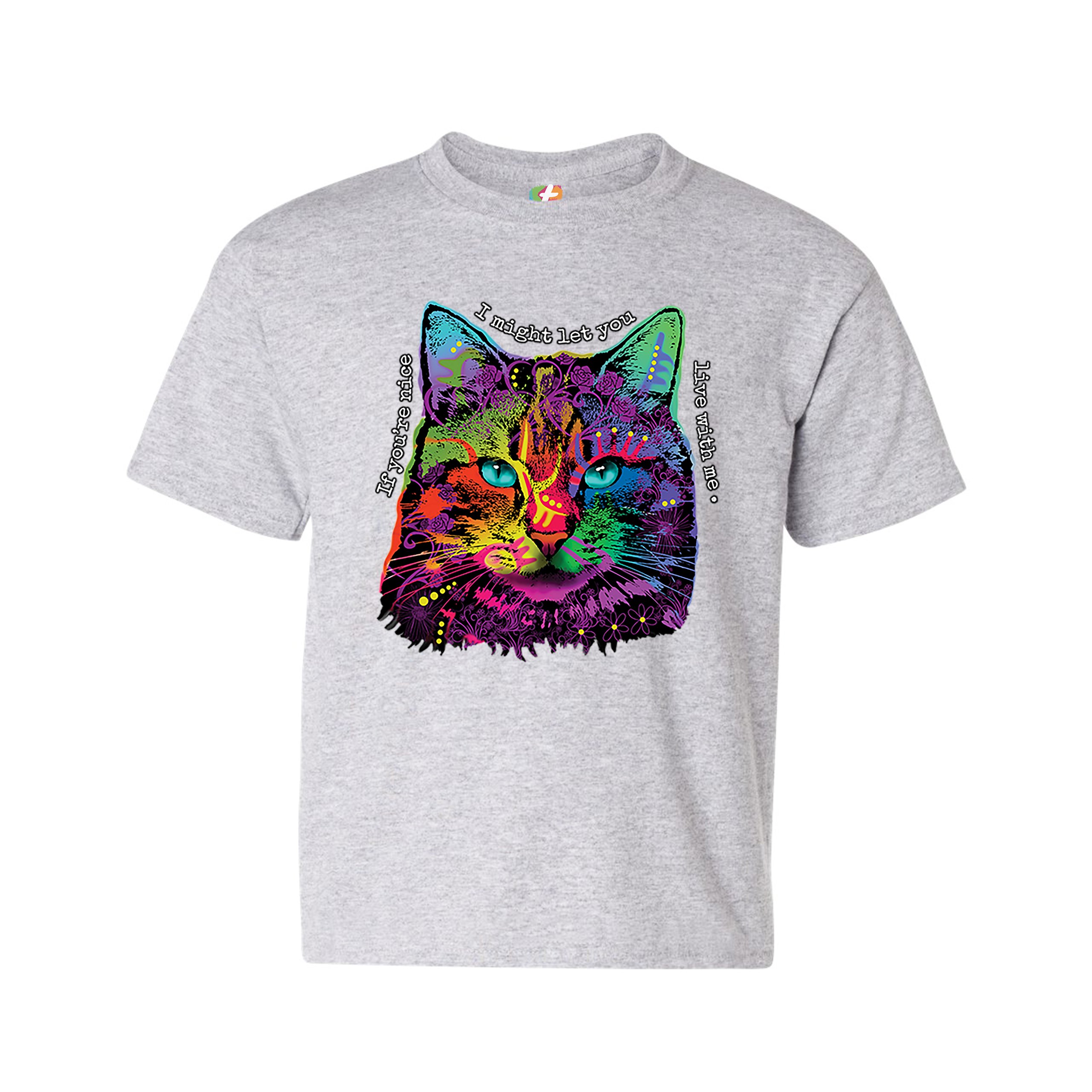 If You're Nice I Might Let You Live With Me Youth T-shirt Andy Maxx Cat Kids - Picture 11 of 29