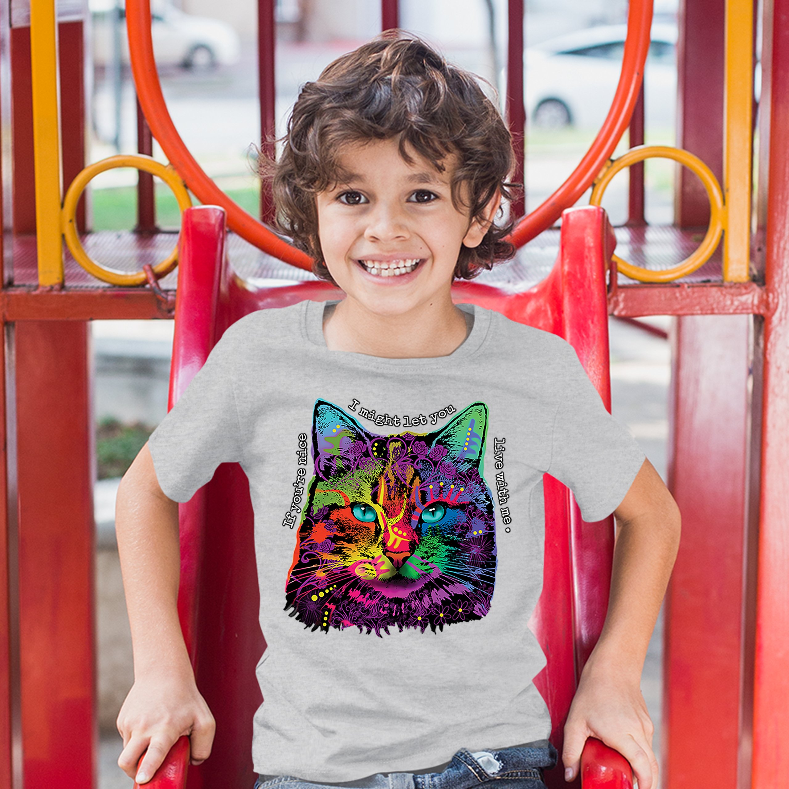 If You're Nice I Might Let You Live With Me Youth T-shirt Andy Maxx Cat Kids - Picture 13 of 29