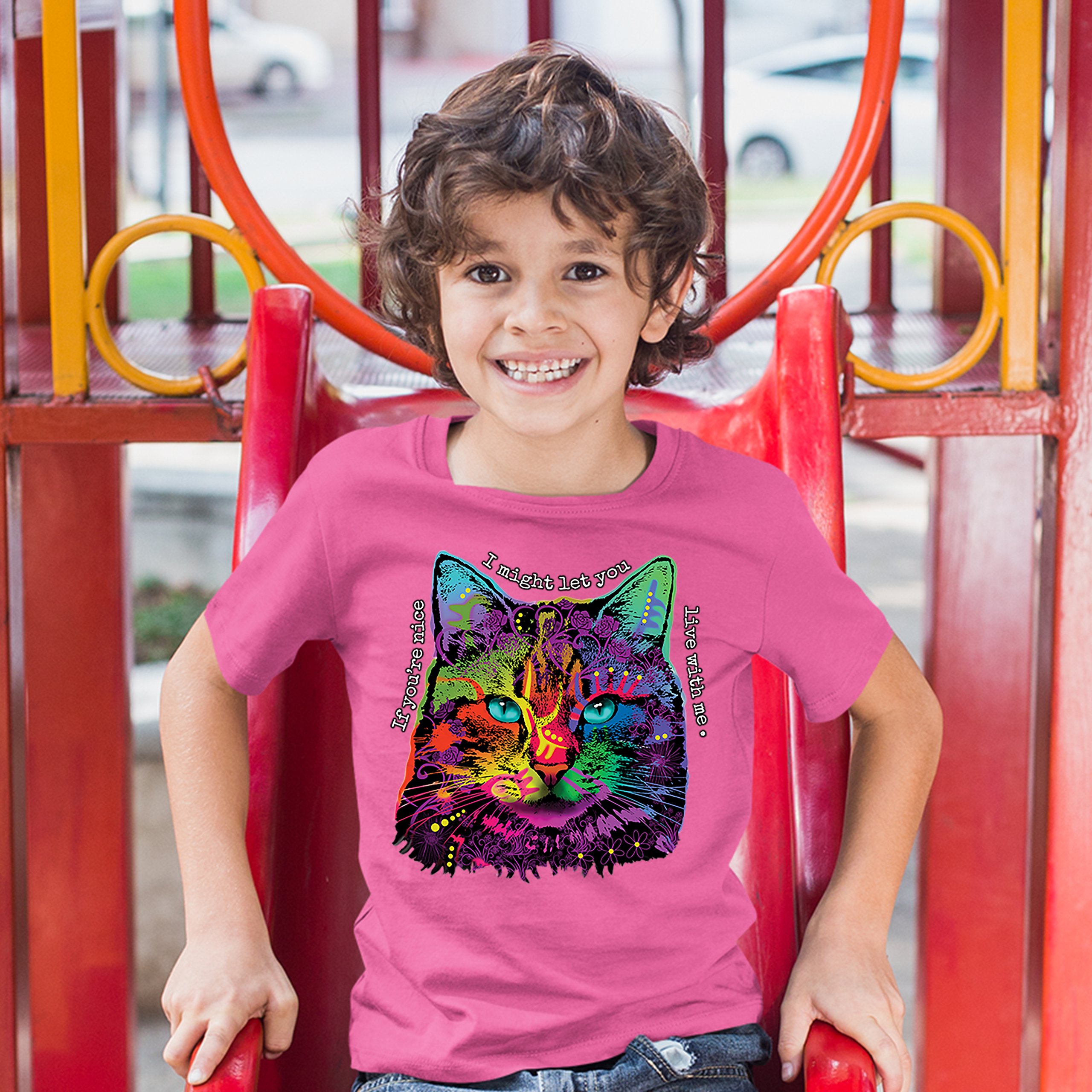 If You're Nice I Might Let You Live With Me Youth T-shirt Andy Maxx Cat Kids - Picture 29 of 29