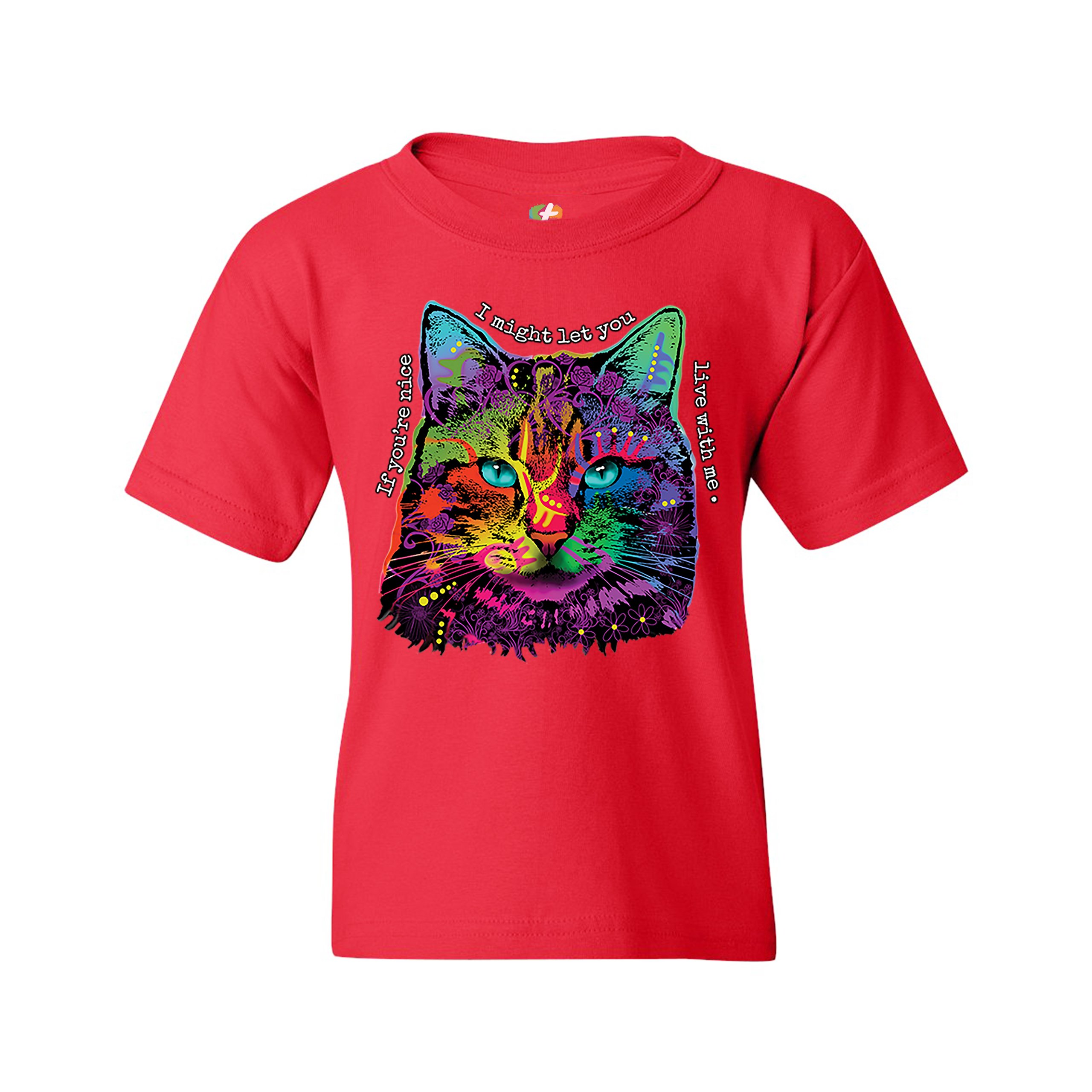 If You're Nice I Might Let You Live With Me Youth T-shirt Andy Maxx Cat Kids - Picture 15 of 29