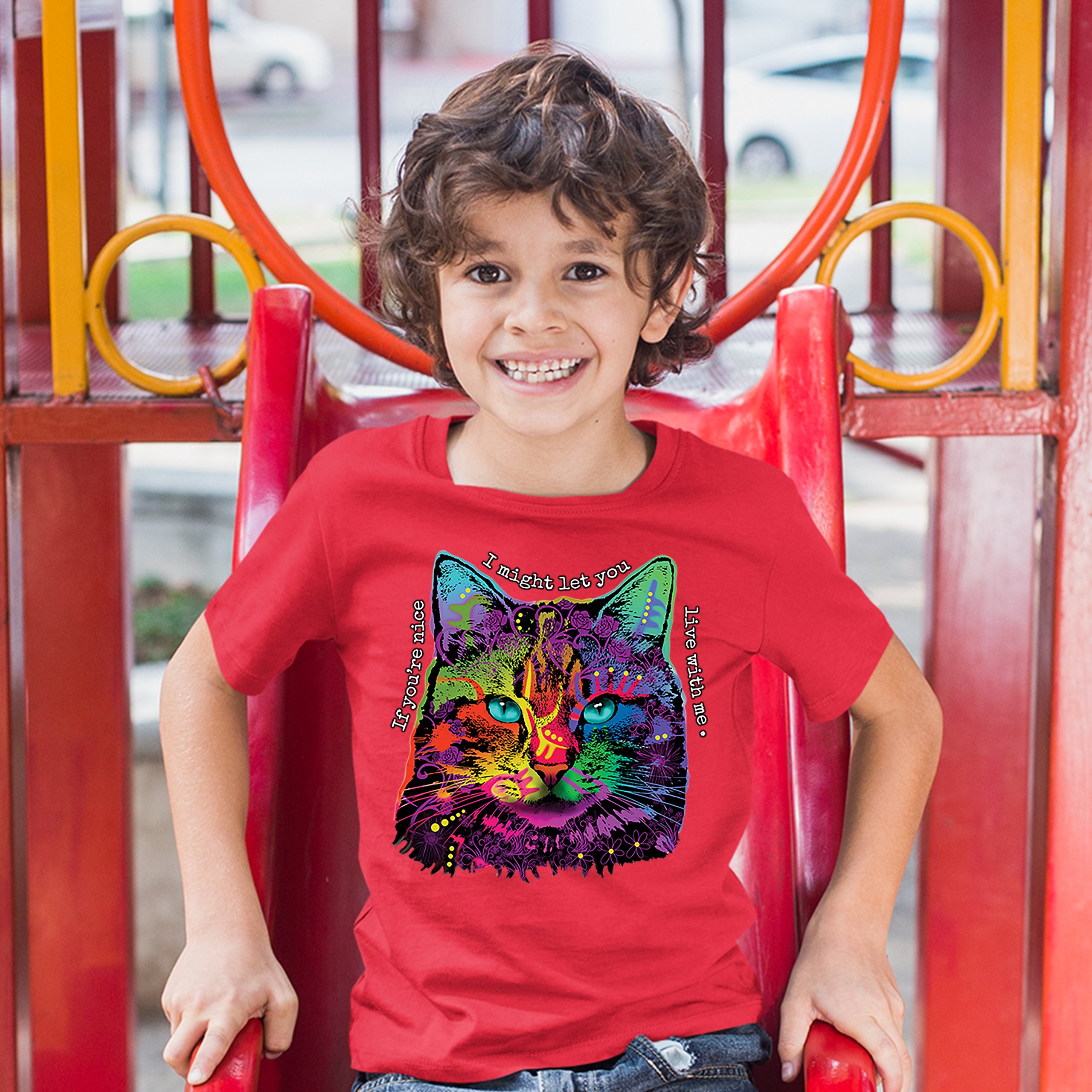 If You're Nice I Might Let You Live With Me Youth T-shirt Andy Maxx Cat Kids - Picture 17 of 29