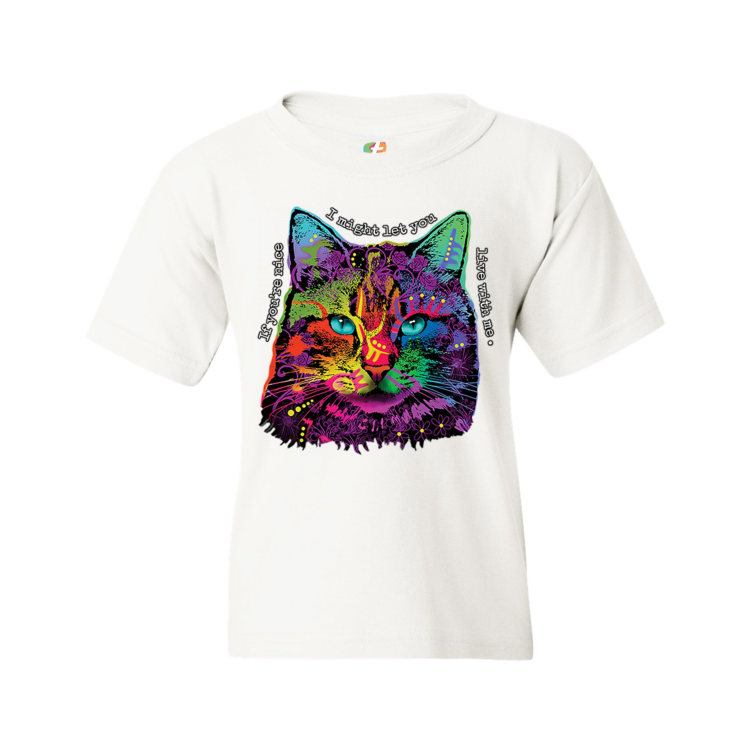 If You're Nice I Might Let You Live With Me Youth T-shirt Andy Maxx Cat Kids - Picture 3 of 29