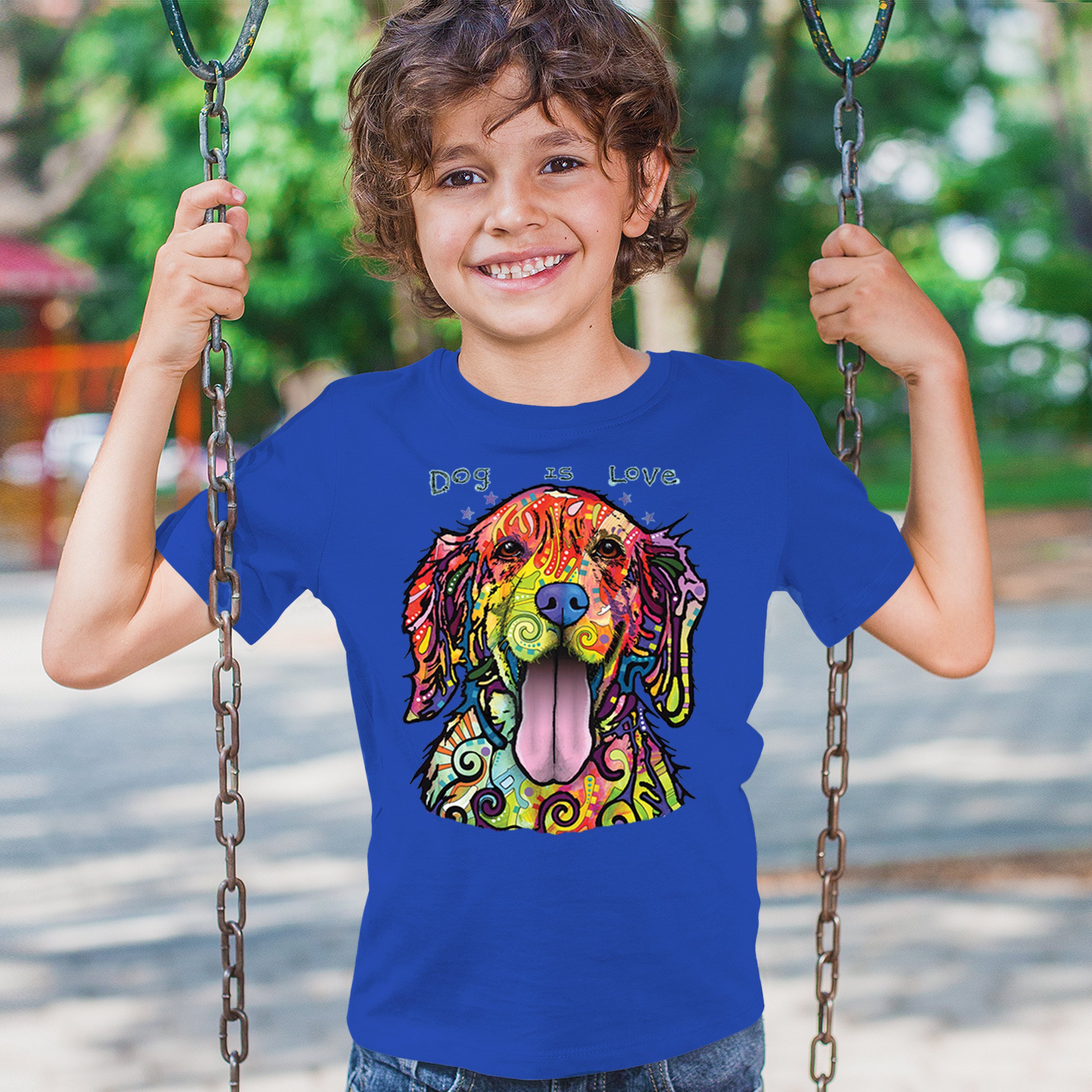 Dean Russo Dog is Love Labrador Retriever Youth T-shirt Happy Pet Kids - Picture 40 of 50