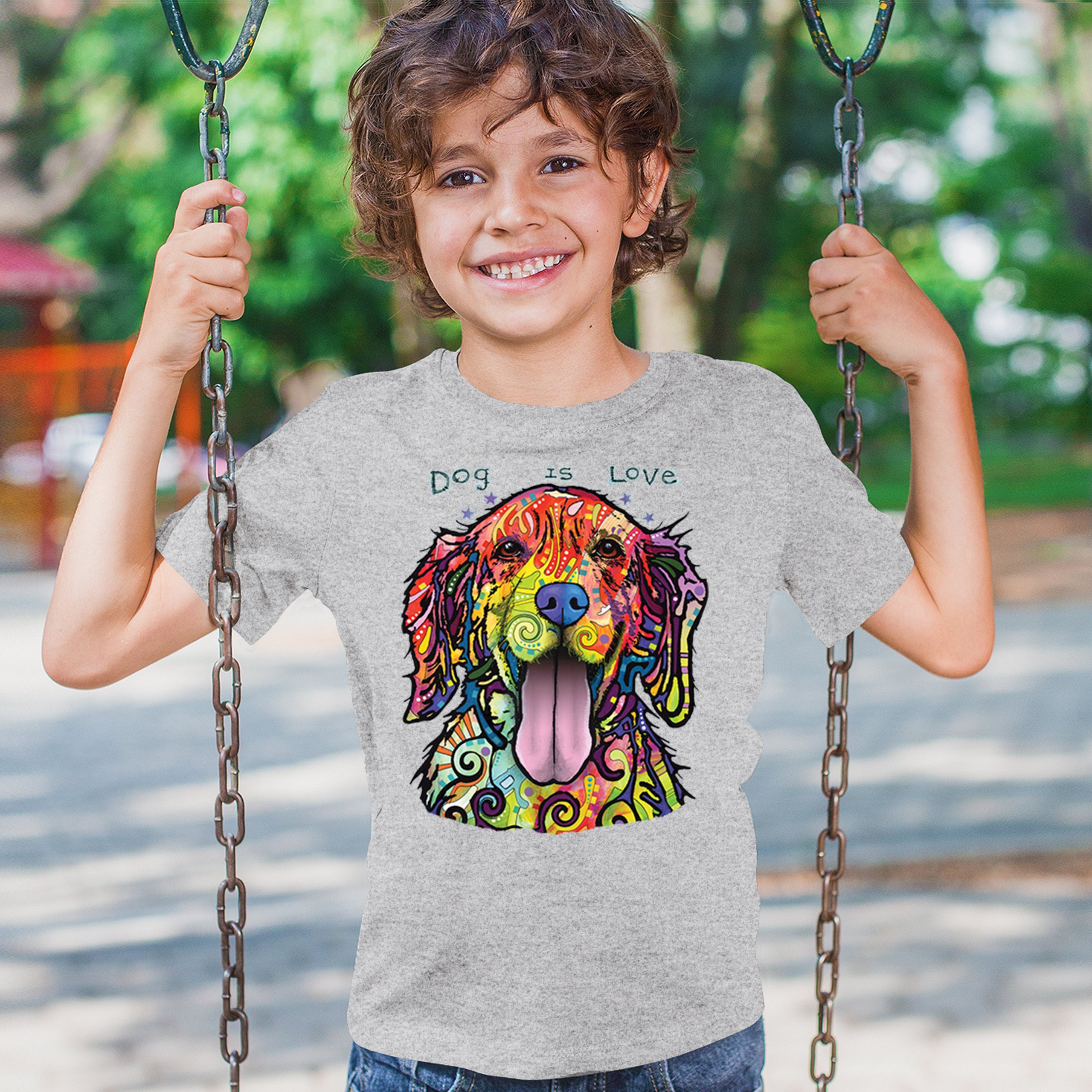 Dean Russo Dog is Love Labrador Retriever Youth T-shirt Happy Pet Kids - Picture 12 of 50