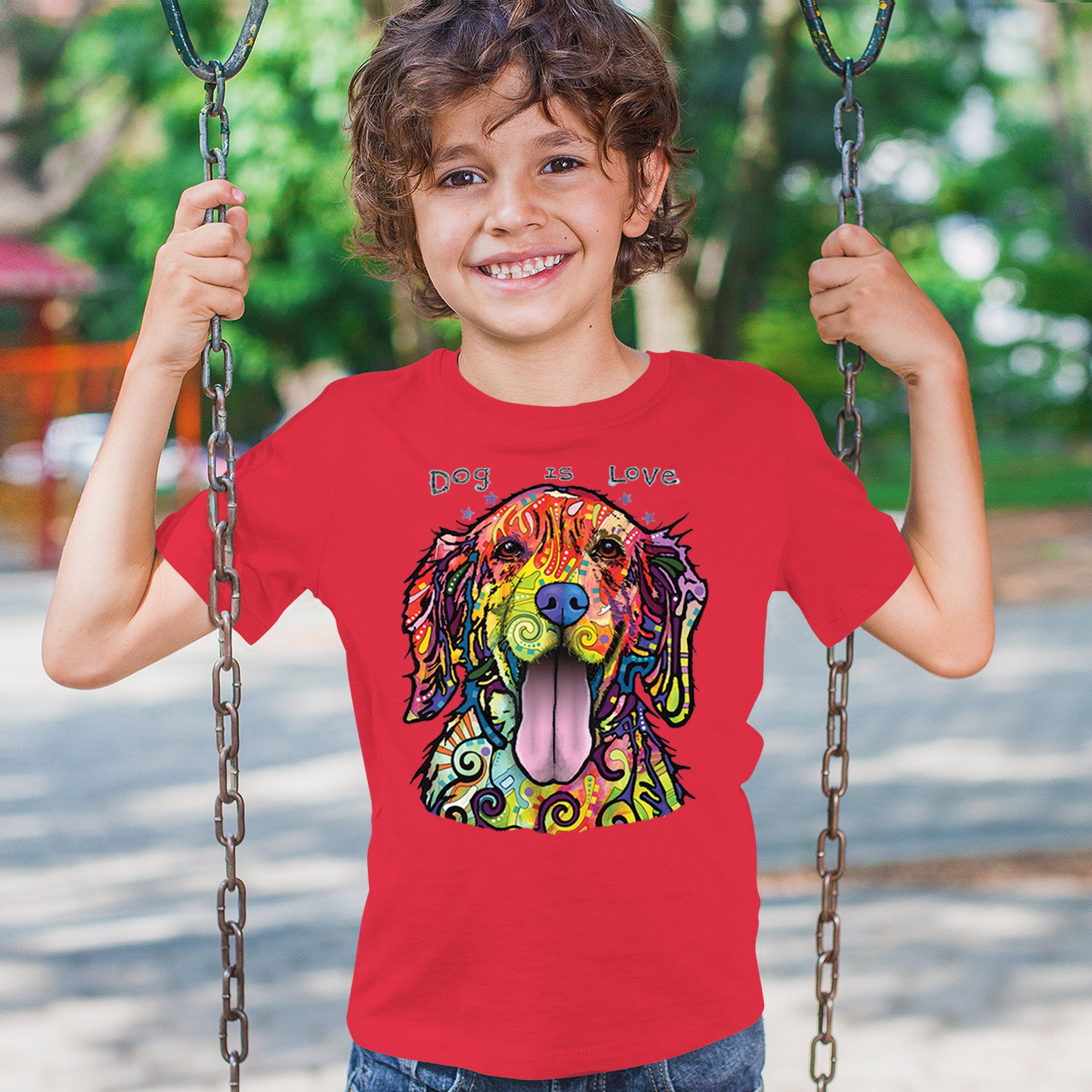 Dean Russo Dog is Love Labrador Retriever Youth T-shirt Happy Pet Kids - Picture 19 of 50