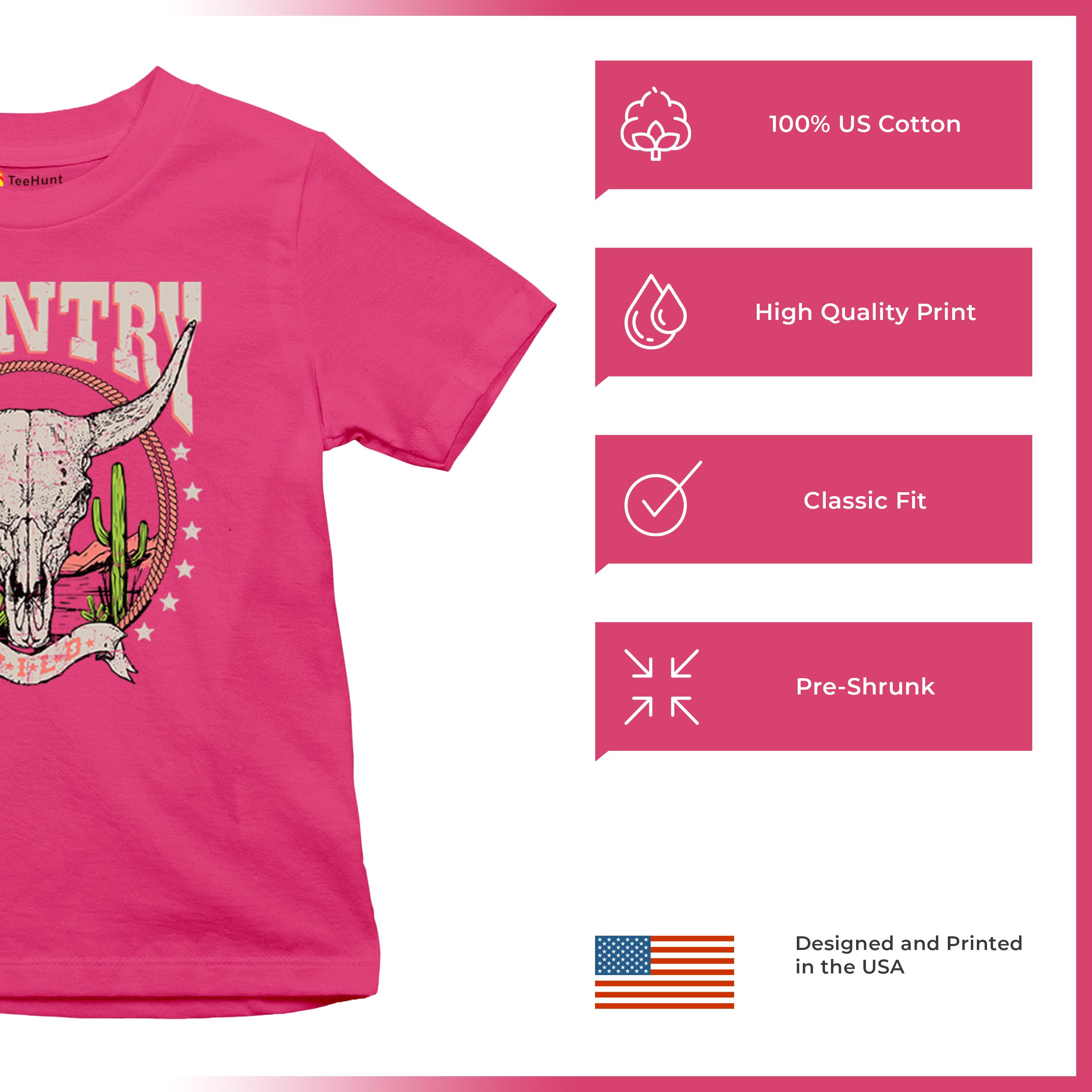 Country Wild Youth T-shirt Vintage Steer Skull Desert Cowgirl Rodeo Kids - Picture 28 of 29