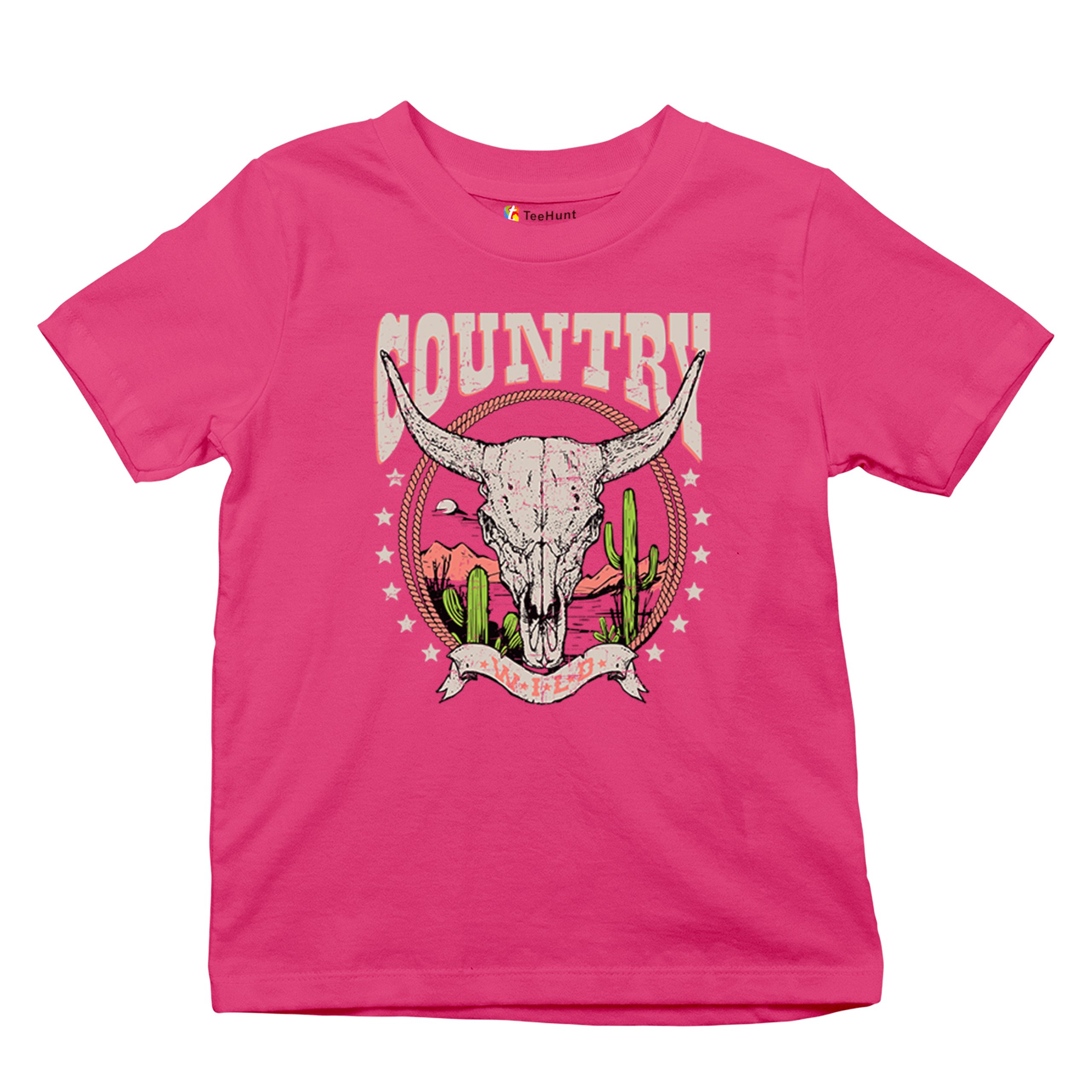 Country Wild Youth T-shirt Vintage Steer Skull Desert Cowgirl Rodeo Kids - Picture 27 of 29