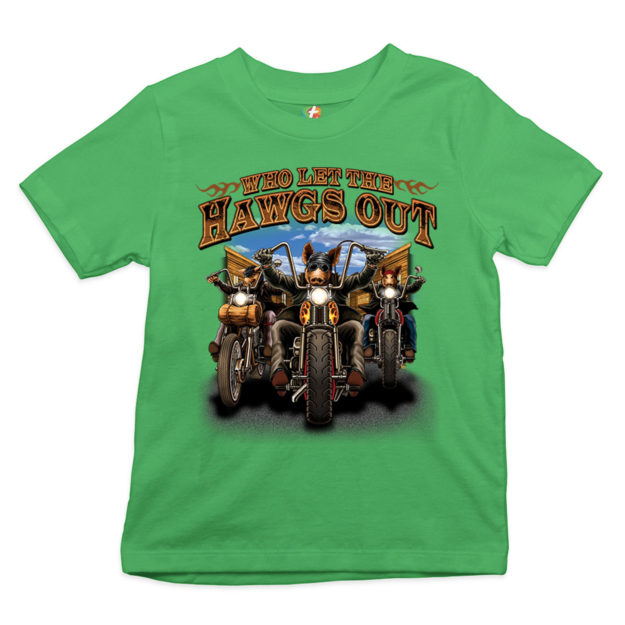 Who Let the Hawgs Out Youth T-shirt Biker Motorcycle Gang Live to Ride Kids - Picture 18 of 29