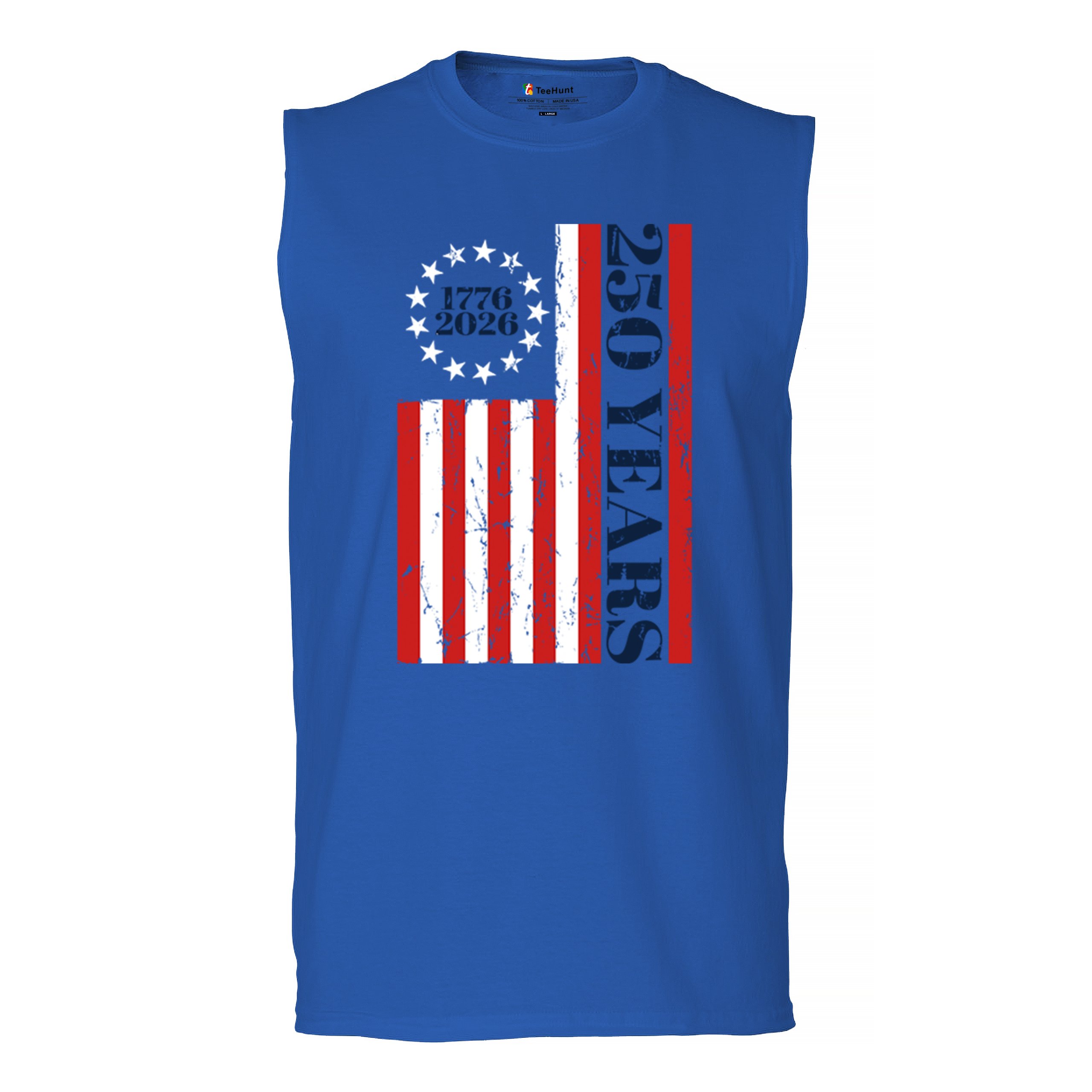 USA 250 Years Flag Men’s Muscle Shirt American Patriotic July 4th Freedom