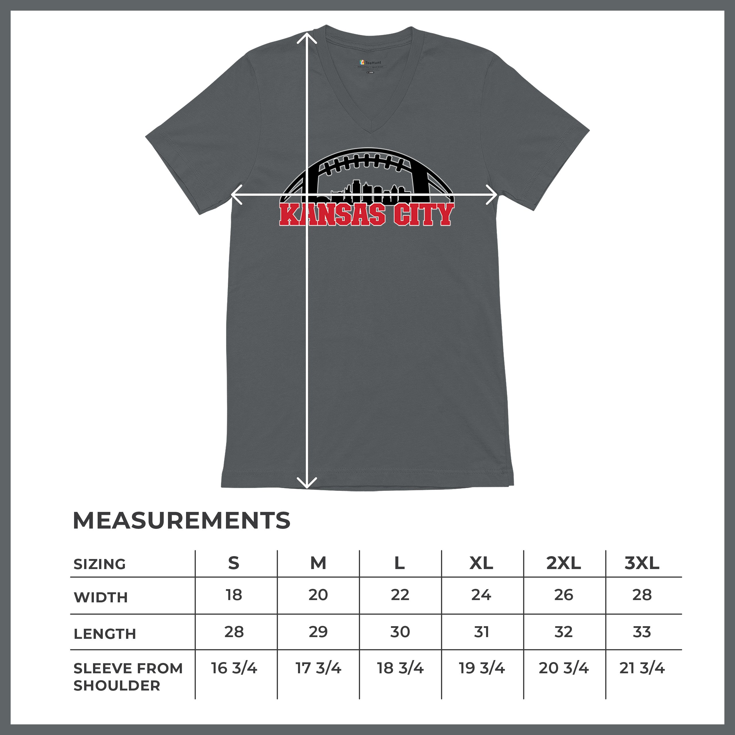 Kansas City Football V-Neck T-shirt K.C. Skyline Champions Game