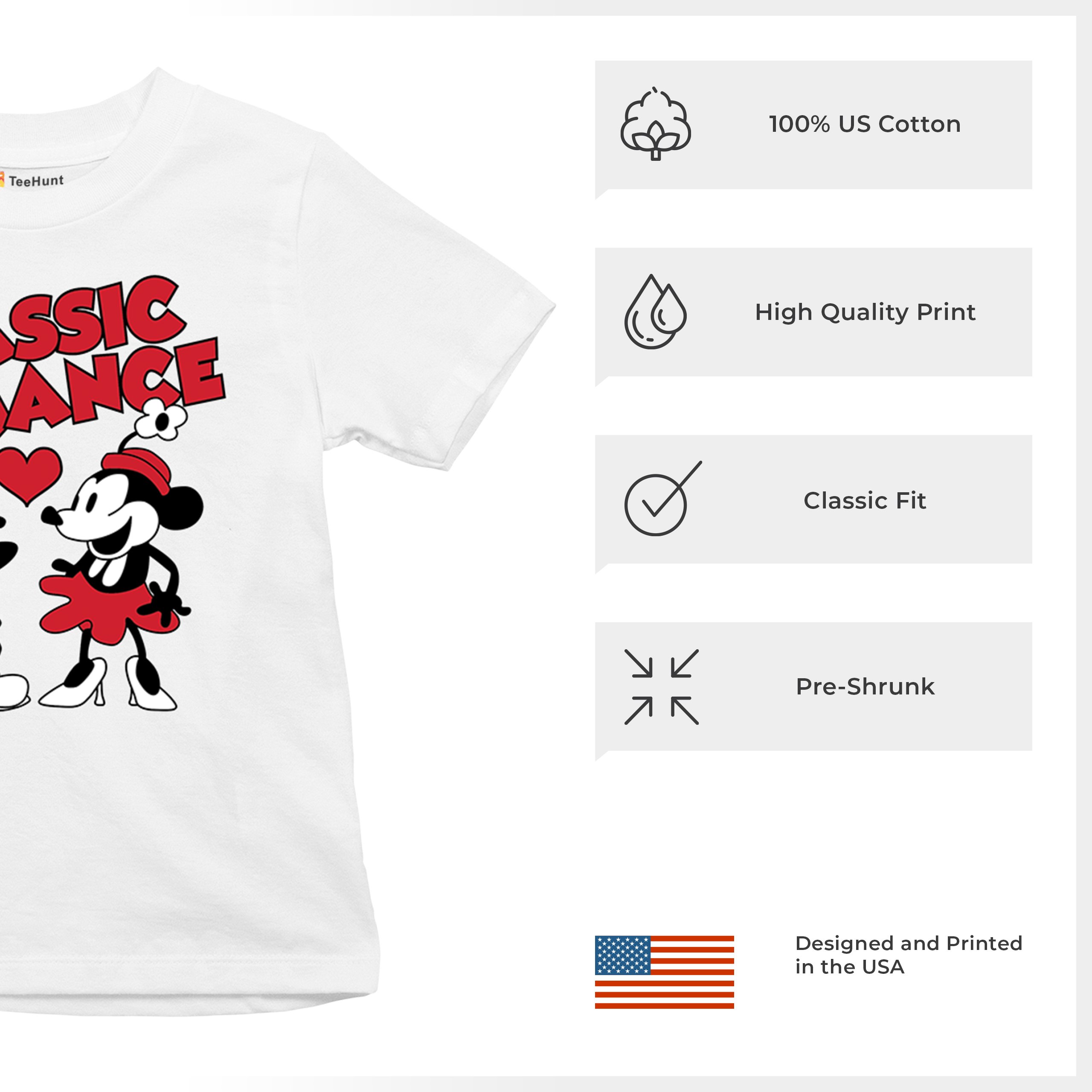 Steamboat Willie Classic Romance Youth T-shirt Cute Cartoon Mouse Retro Kids - Picture 28 of 50