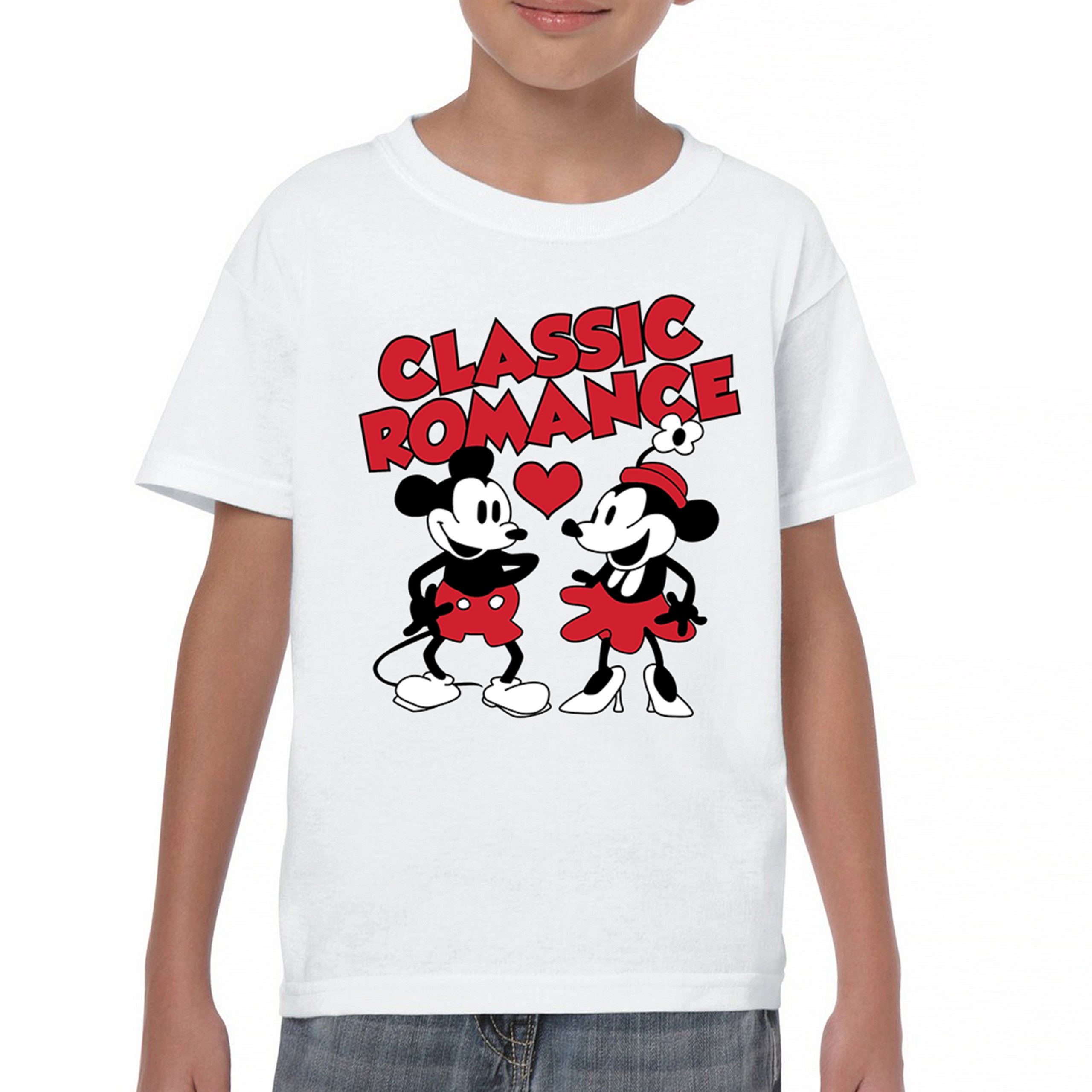 Steamboat Willie Classic Romance Youth T-shirt Cute Cartoon Mouse Retro Kids - Picture 23 of 50