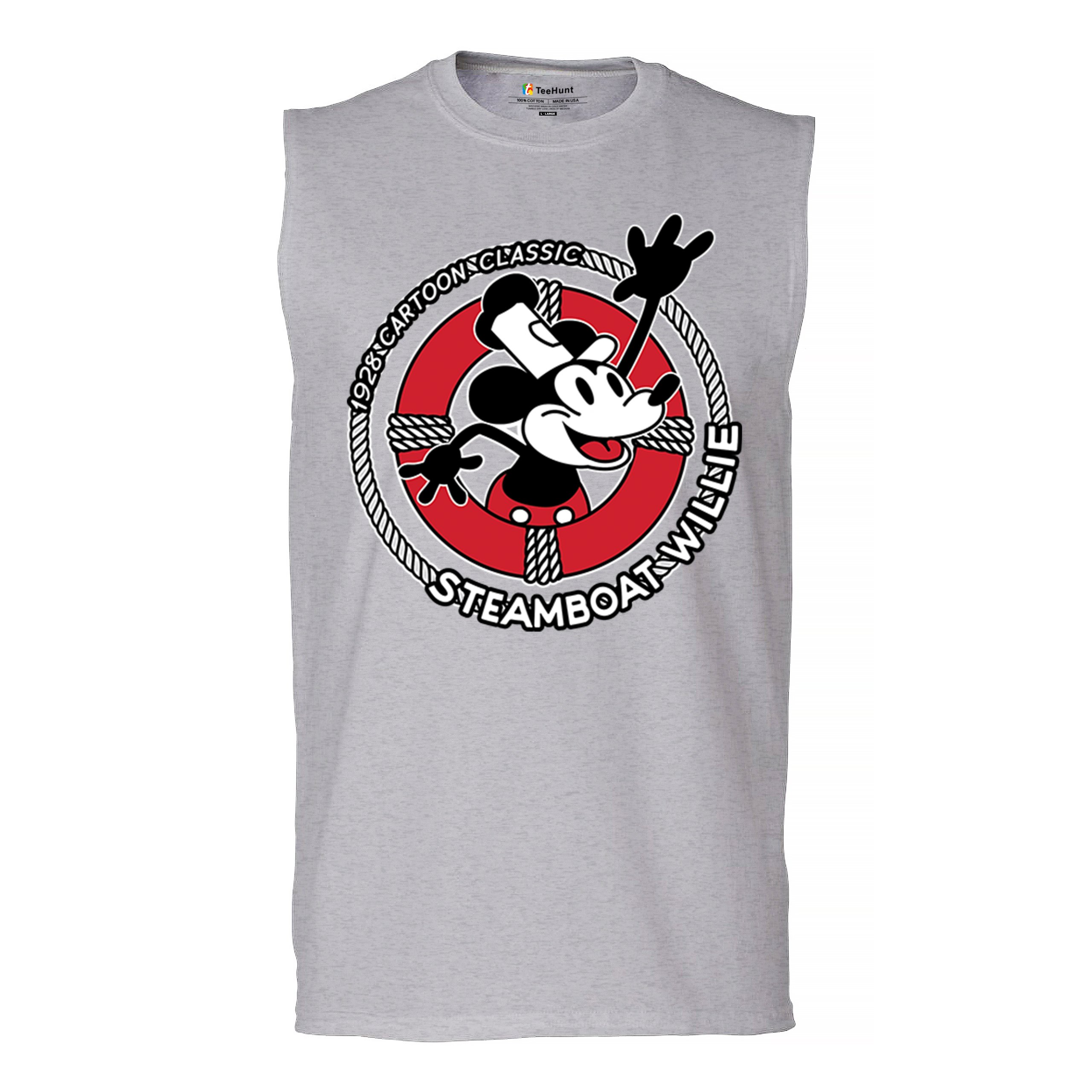 Steamboat Willie Life Preserver Muscle Shirt Funny Classic Cartoon