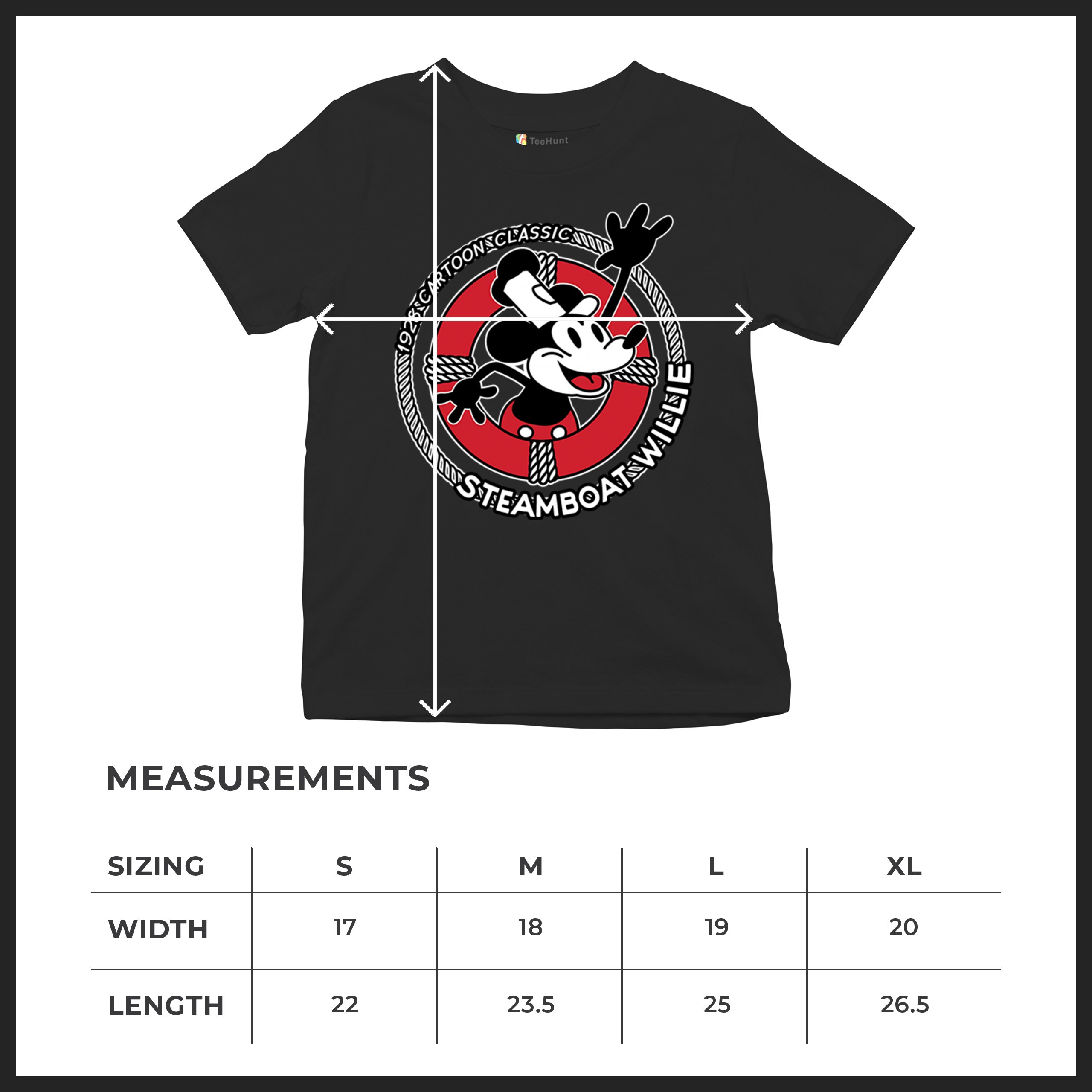 Steamboat Willie Life Preserver Youth T-shirt Funny Classic Cartoon Beach Kids - Picture 15 of 50
