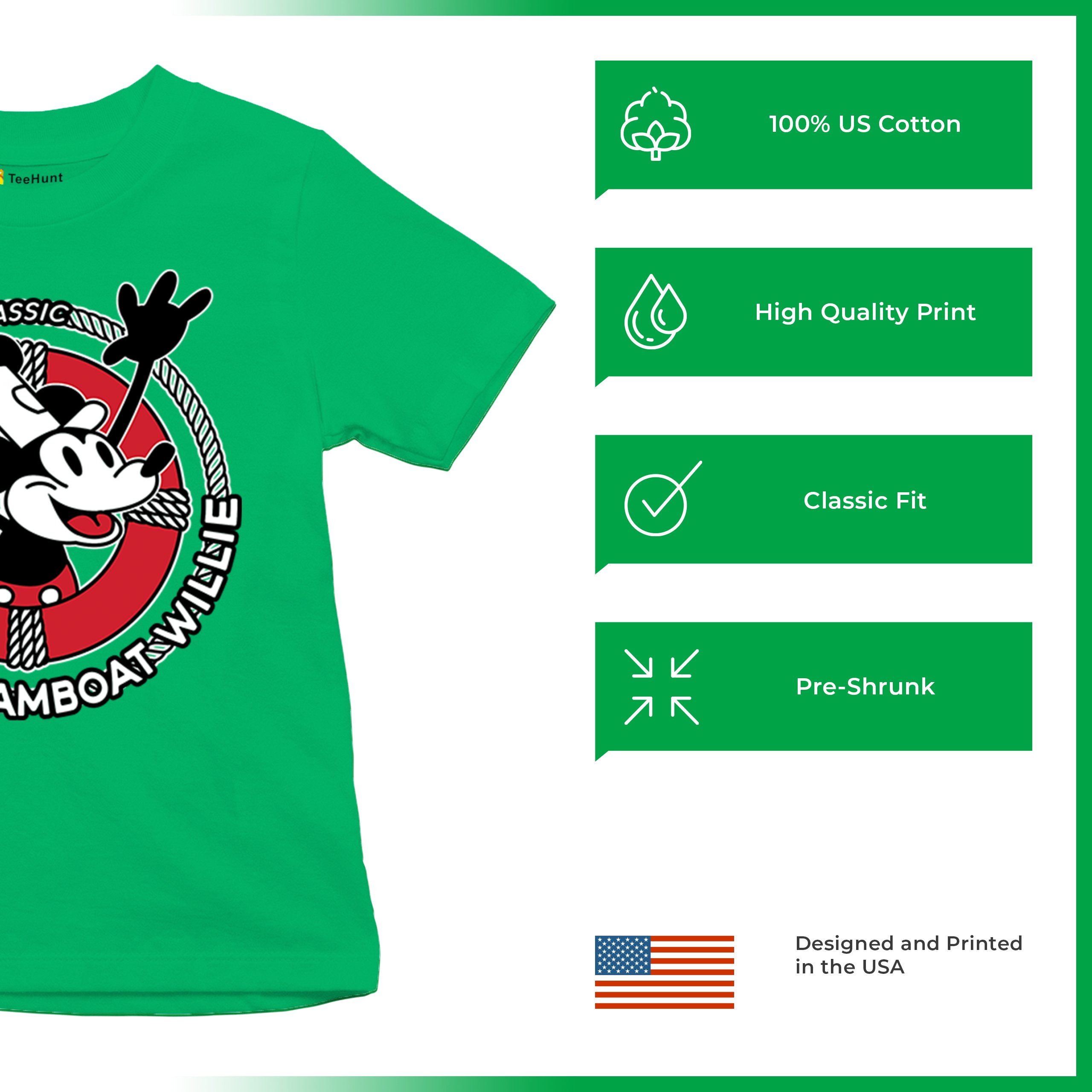 Steamboat Willie Life Preserver Youth T-shirt Funny Classic Cartoon Beach Kids - Picture 35 of 50