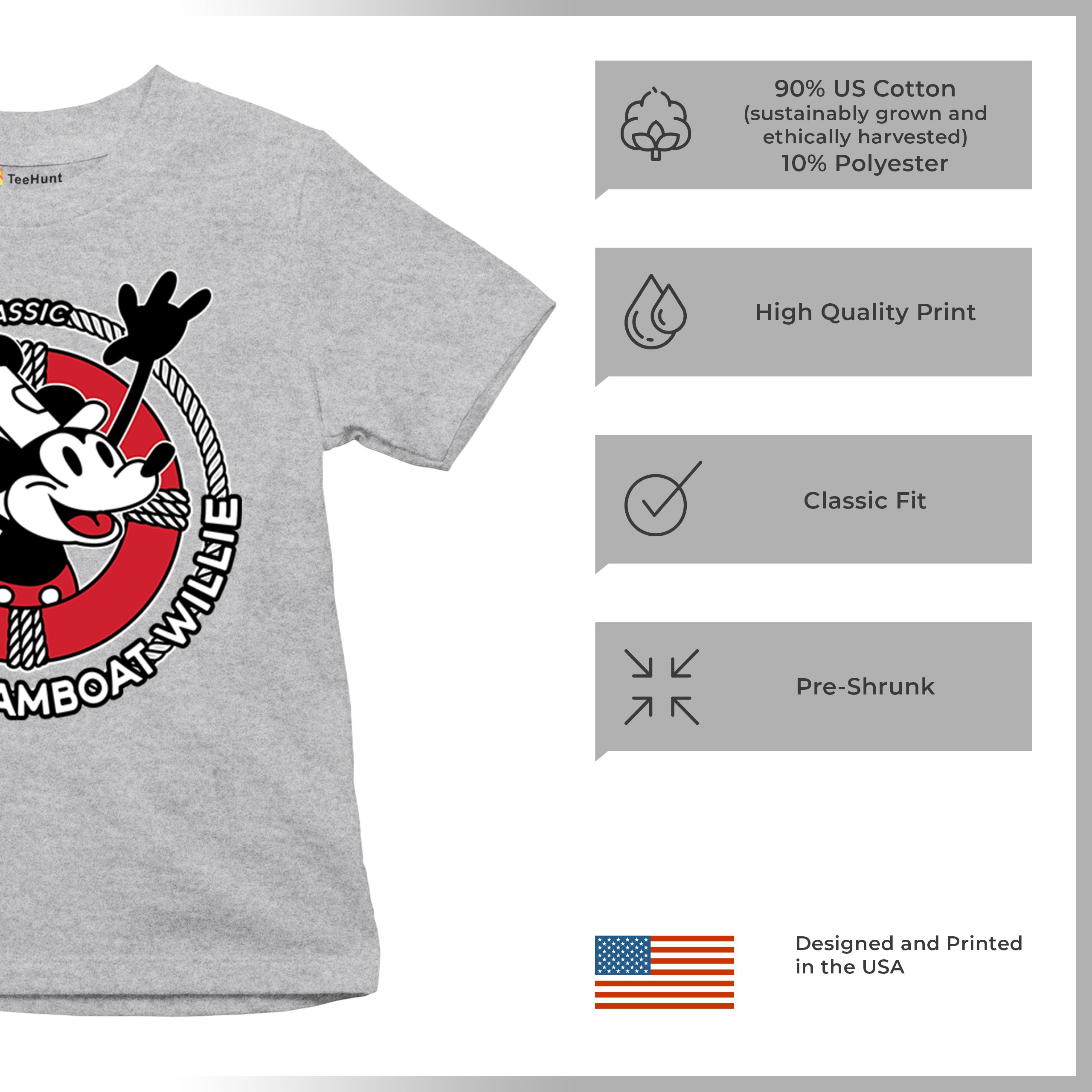 Steamboat Willie Life Preserver Youth T-shirt Funny Classic Cartoon Beach Kids - Picture 7 of 50