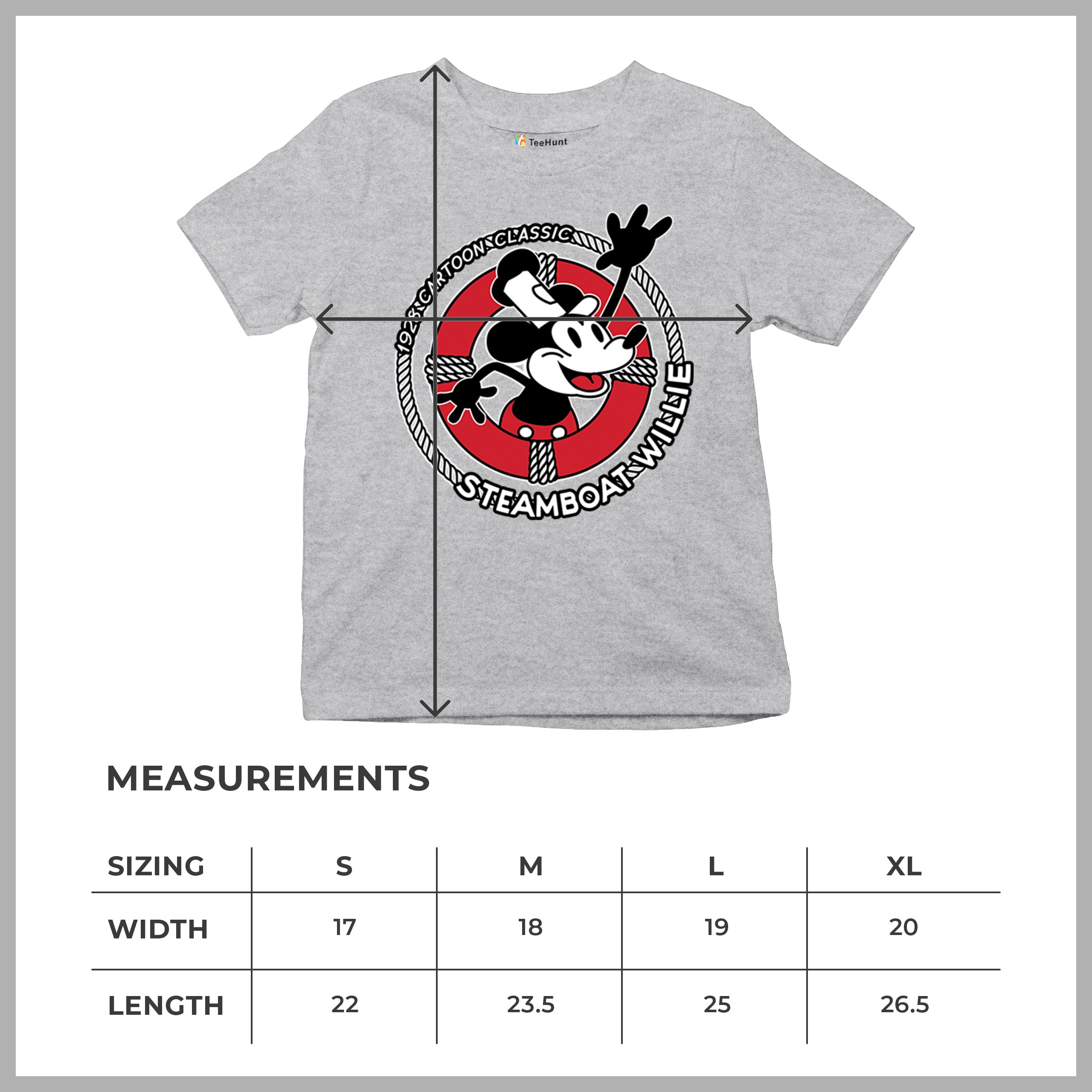 Steamboat Willie Life Preserver Youth T-shirt Funny Classic Cartoon Beach Kids - Picture 8 of 50