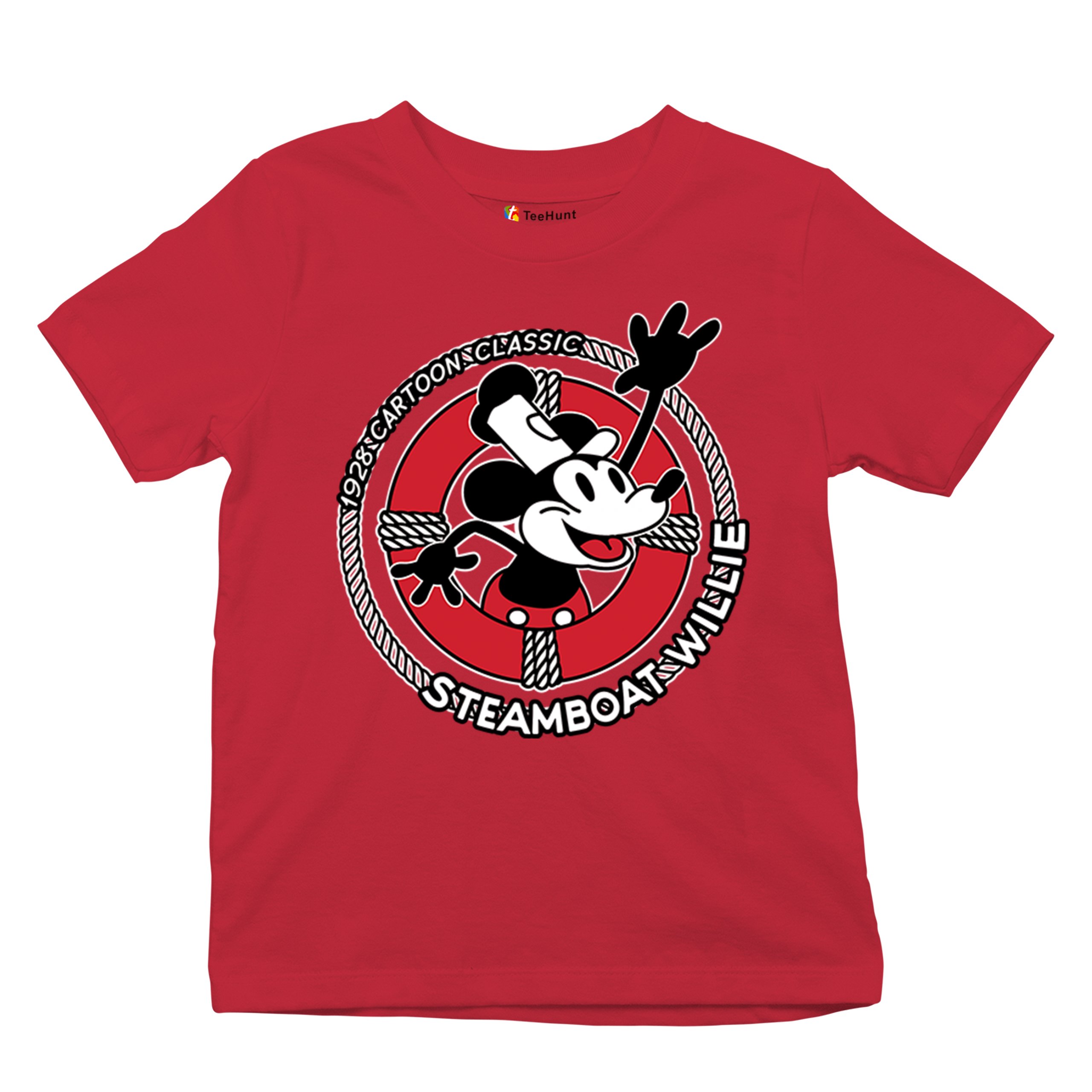 Steamboat Willie Life Preserver Youth T-shirt Funny Classic Cartoon Beach Kids - Picture 20 of 50