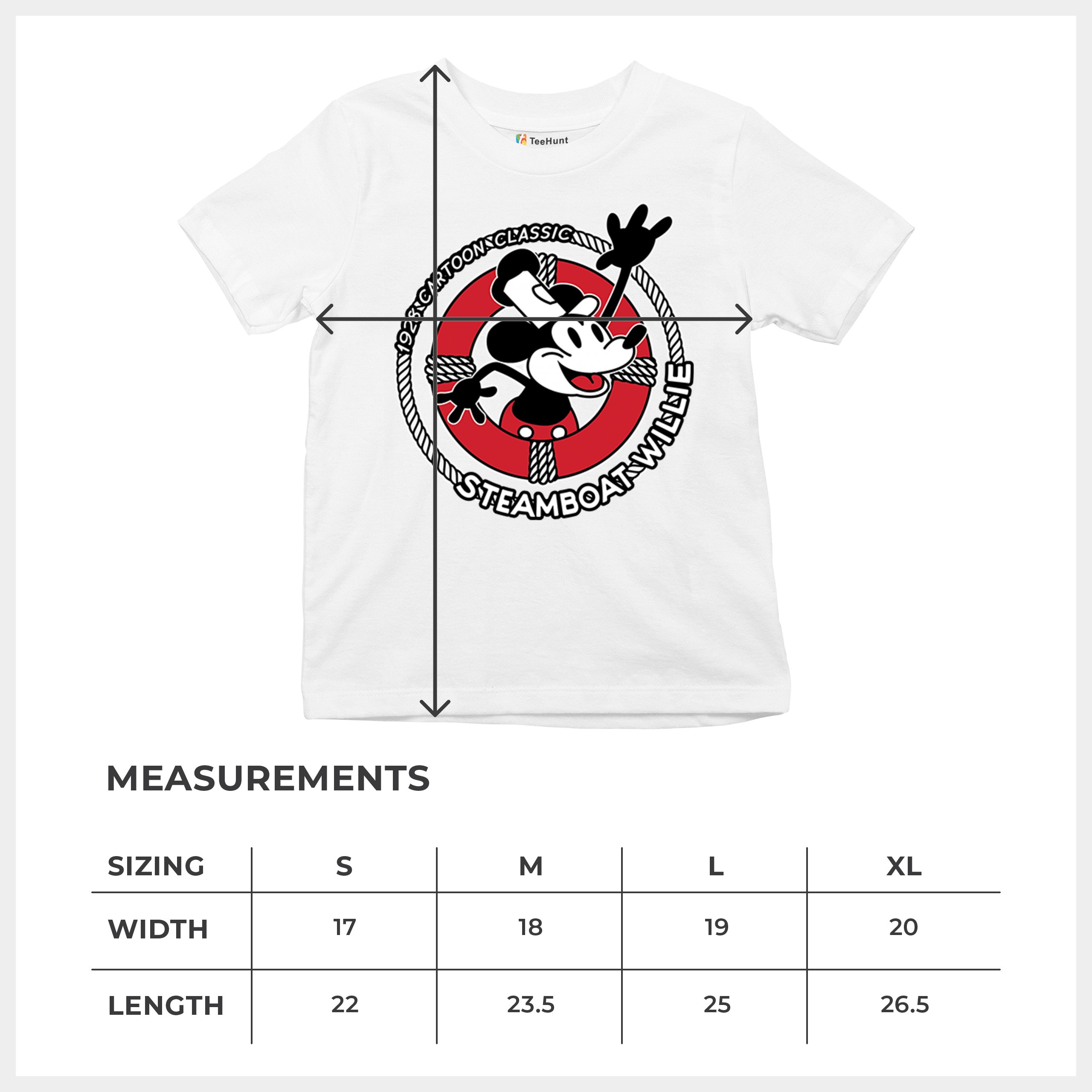 Steamboat Willie Life Preserver Youth T-shirt Funny Classic Cartoon Beach Kids - Picture 29 of 50