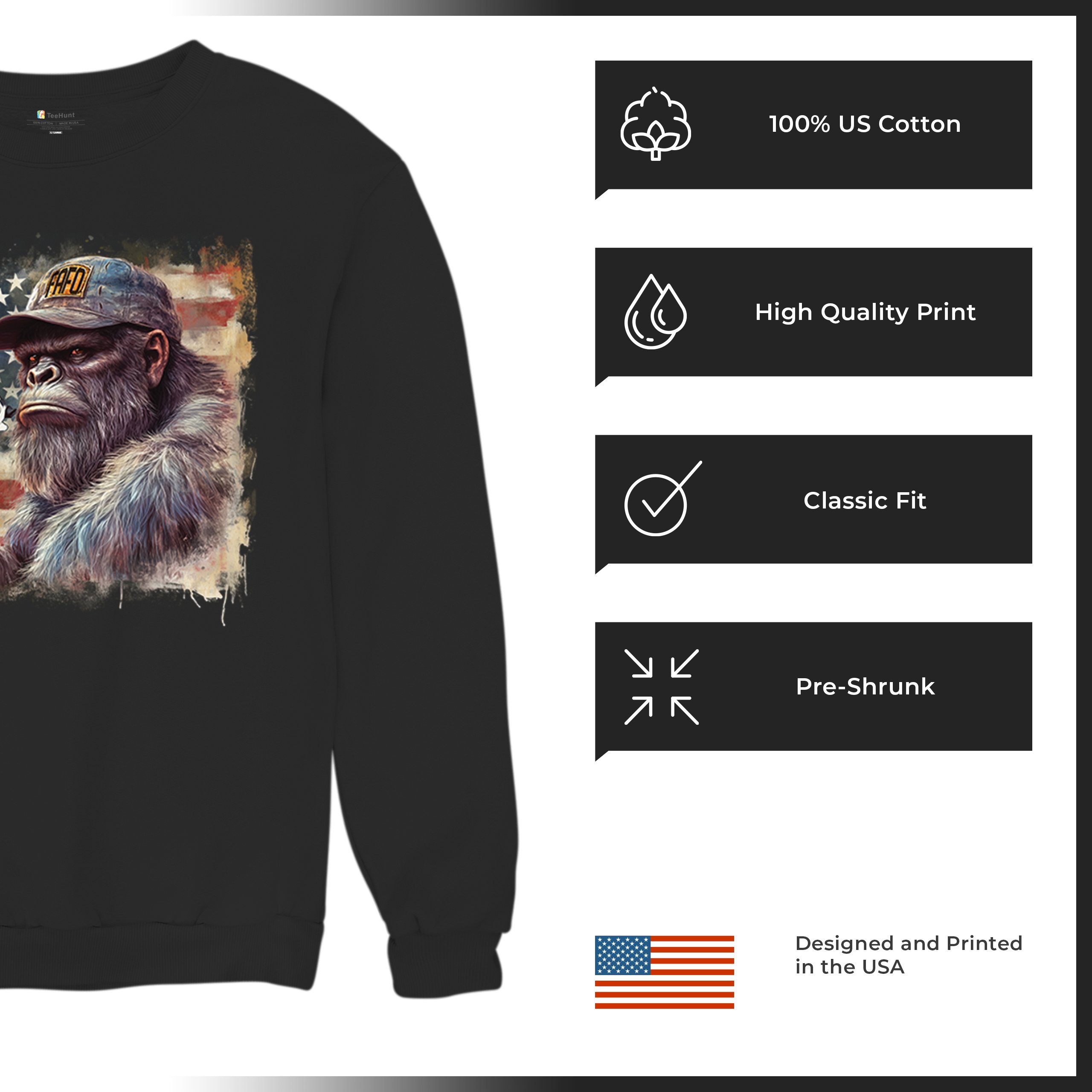 FAFO Bigfoot Sweatshirt F Around and Find Out American 2nd Amendment Crewneck - Picture 7 of 50