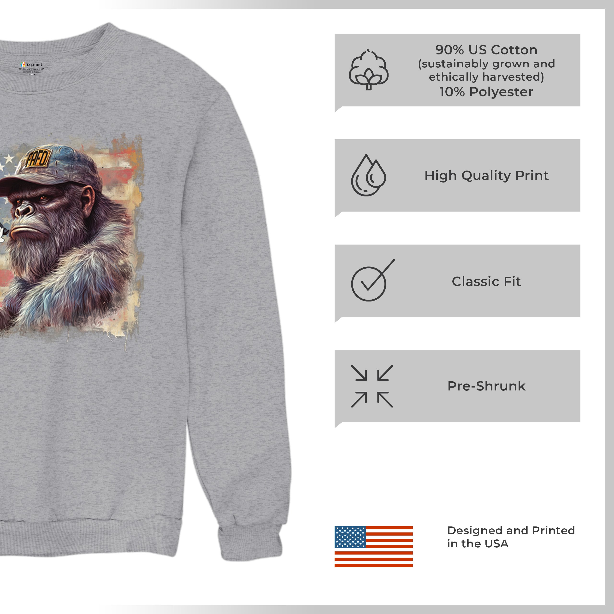 FAFO Bigfoot Sweatshirt F Around and Find Out American 2nd Amendment Crewneck - Picture 14 of 50