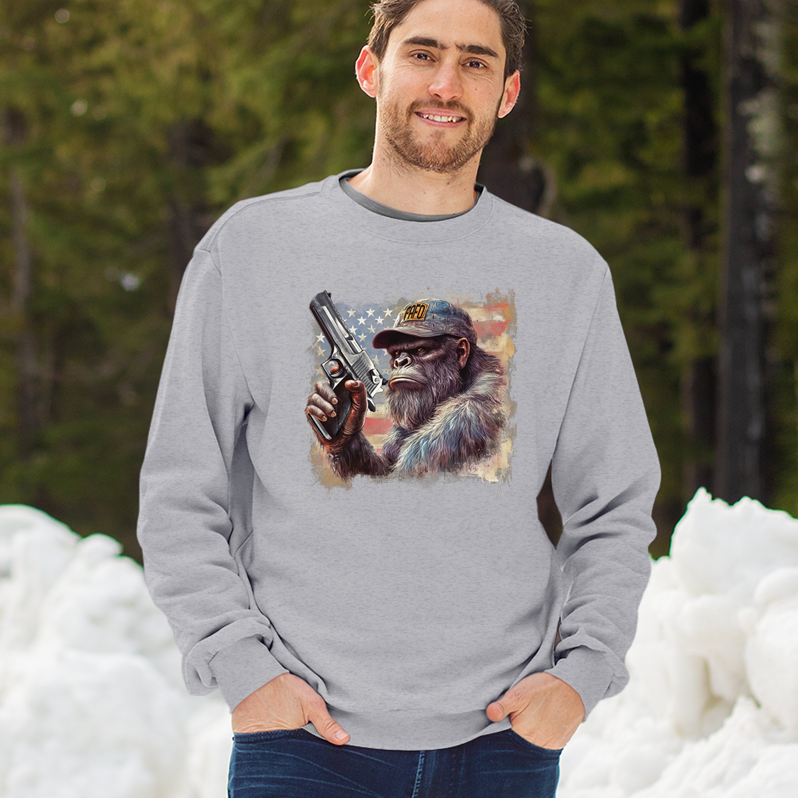 FAFO Bigfoot Sweatshirt F Around and Find Out American 2nd Amendment Crewneck - Picture 12 of 50