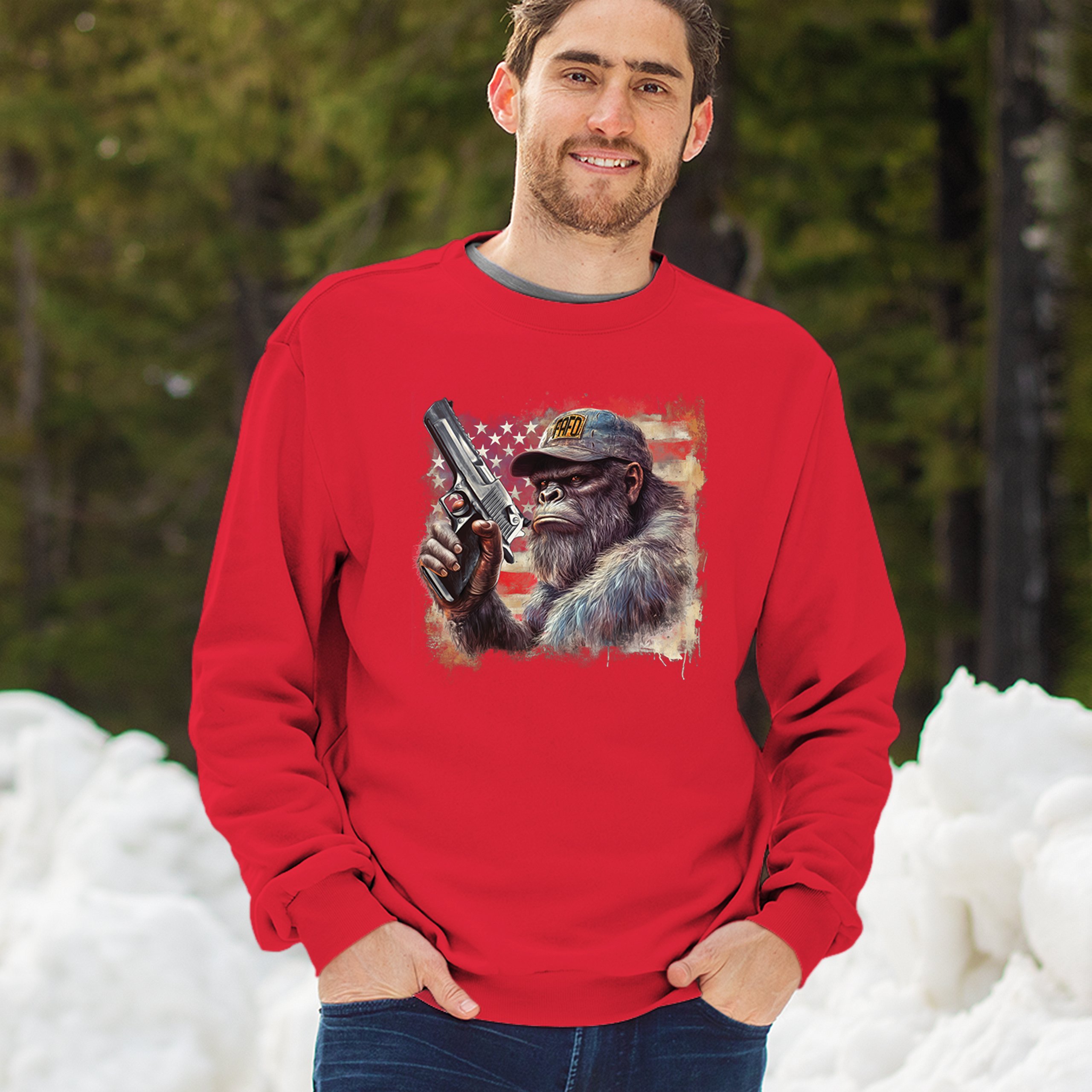 FAFO Bigfoot Sweatshirt F Around and Find Out American 2nd Amendment Crewneck - Picture 19 of 50