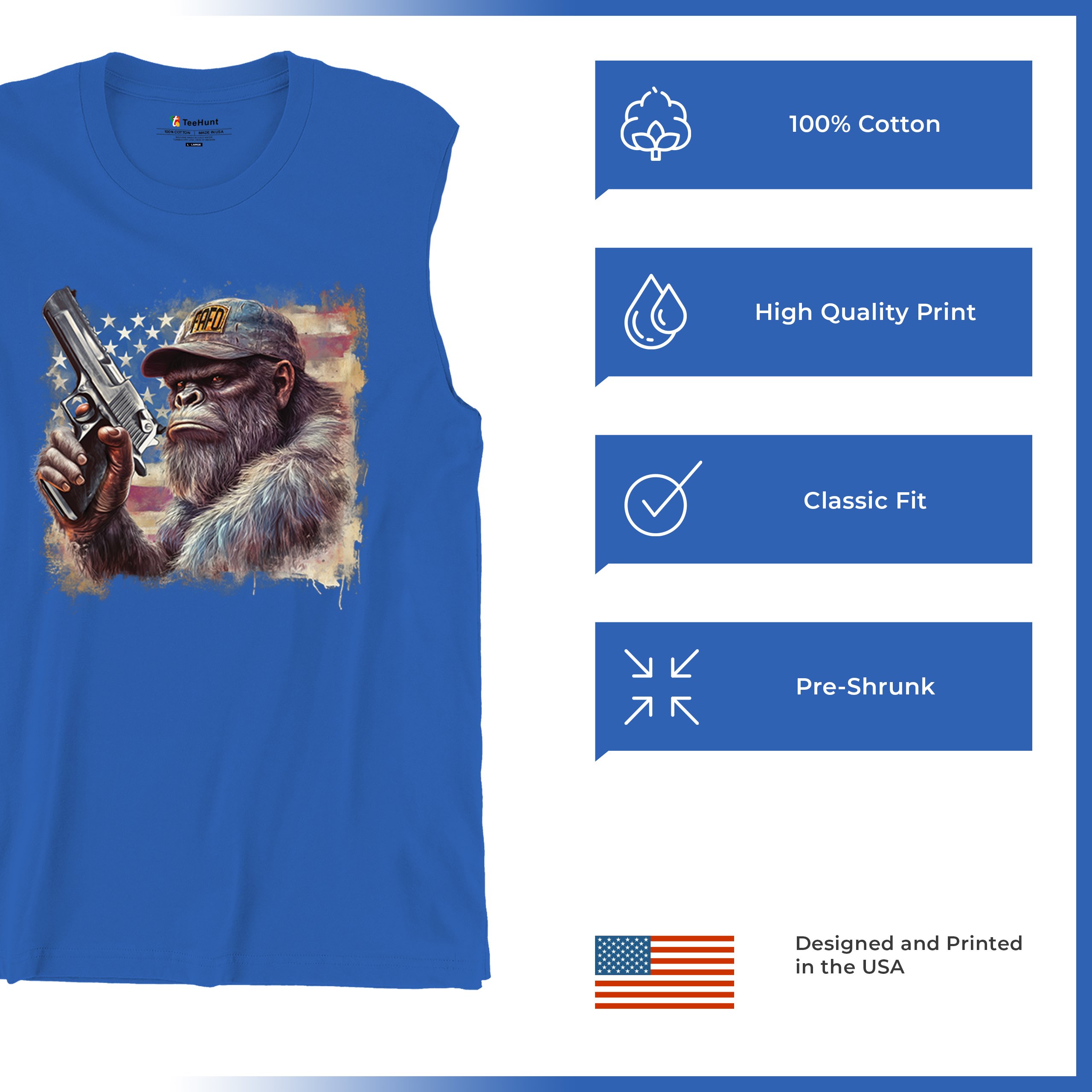 FAFO Bigfoot Muscle Shirt F Around and Find Out American 2nd Amendment Men's - Picture 42 of 43