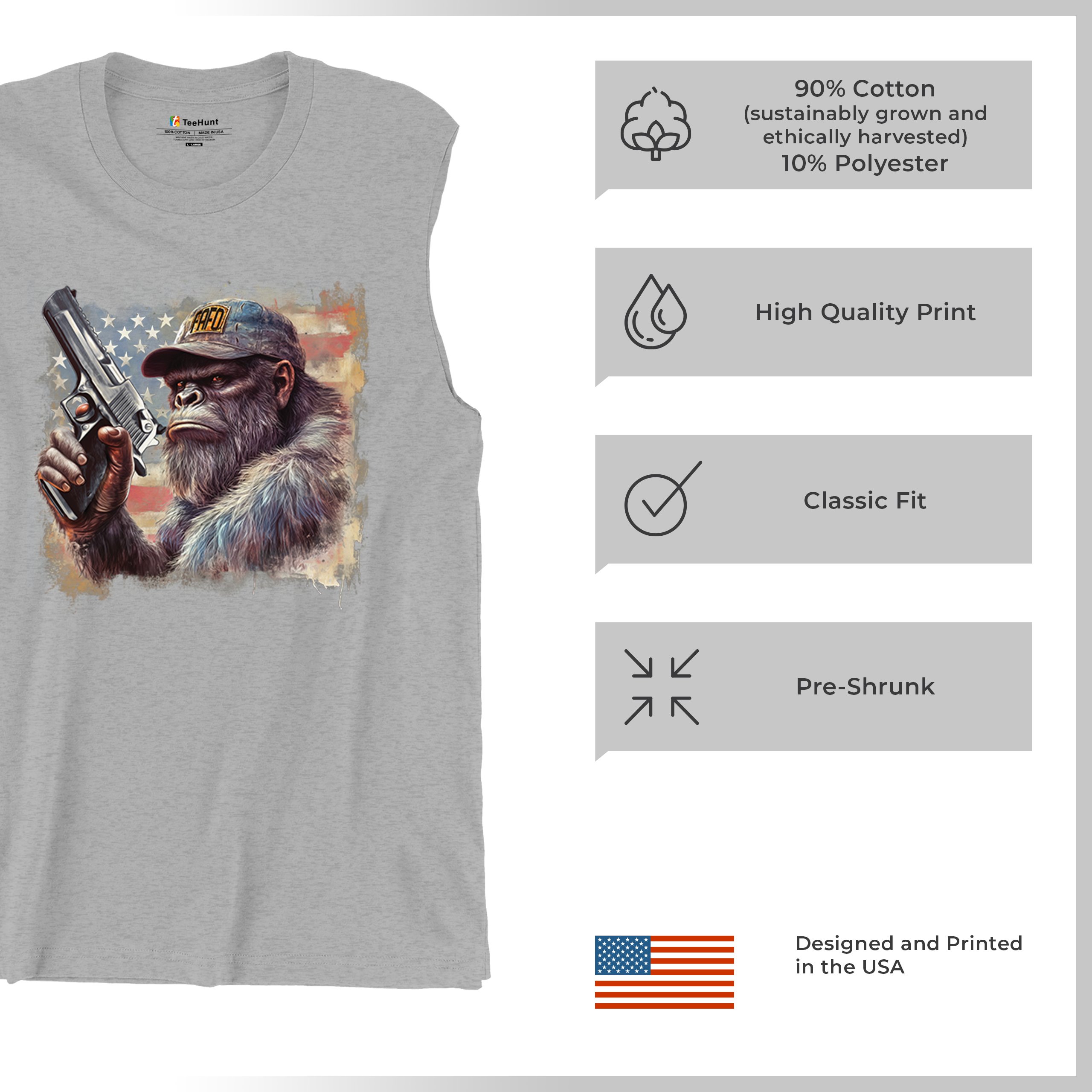 FAFO Bigfoot Muscle Shirt F Around and Find Out American 2nd Amendment Men's - Picture 14 of 43