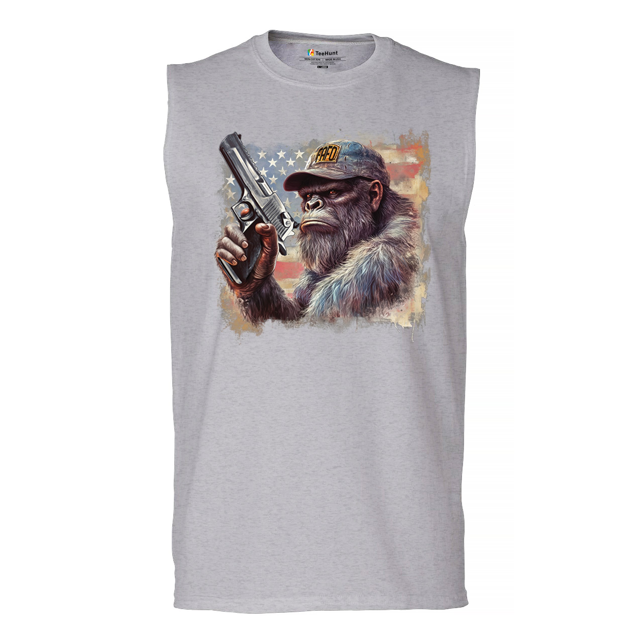 FAFO Bigfoot Muscle Shirt F Around and Find Out American 2nd Amendment Men's - Picture 9 of 43