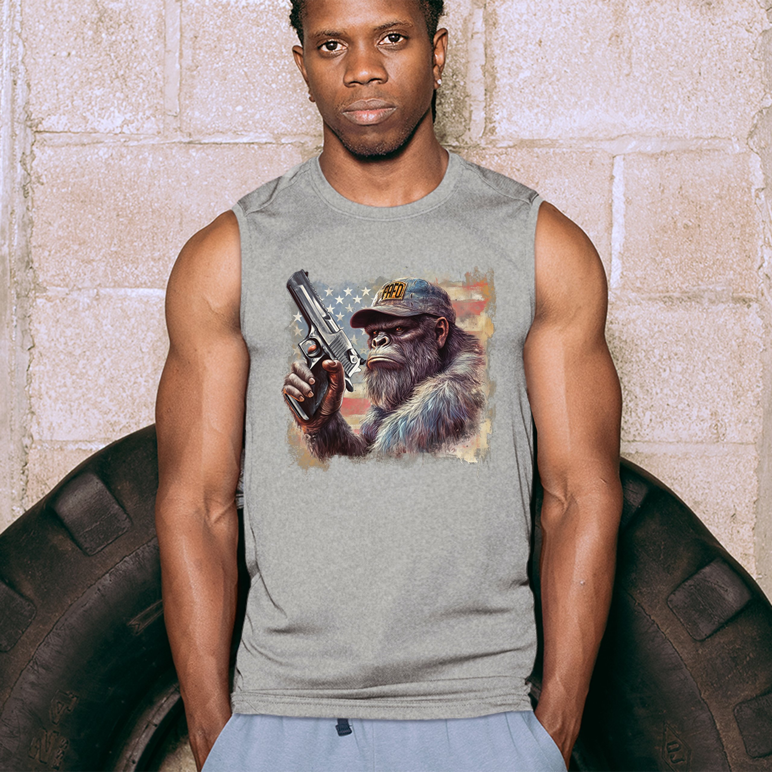 FAFO Bigfoot Muscle Shirt F Around and Find Out American 2nd Amendment Men's - Picture 12 of 43