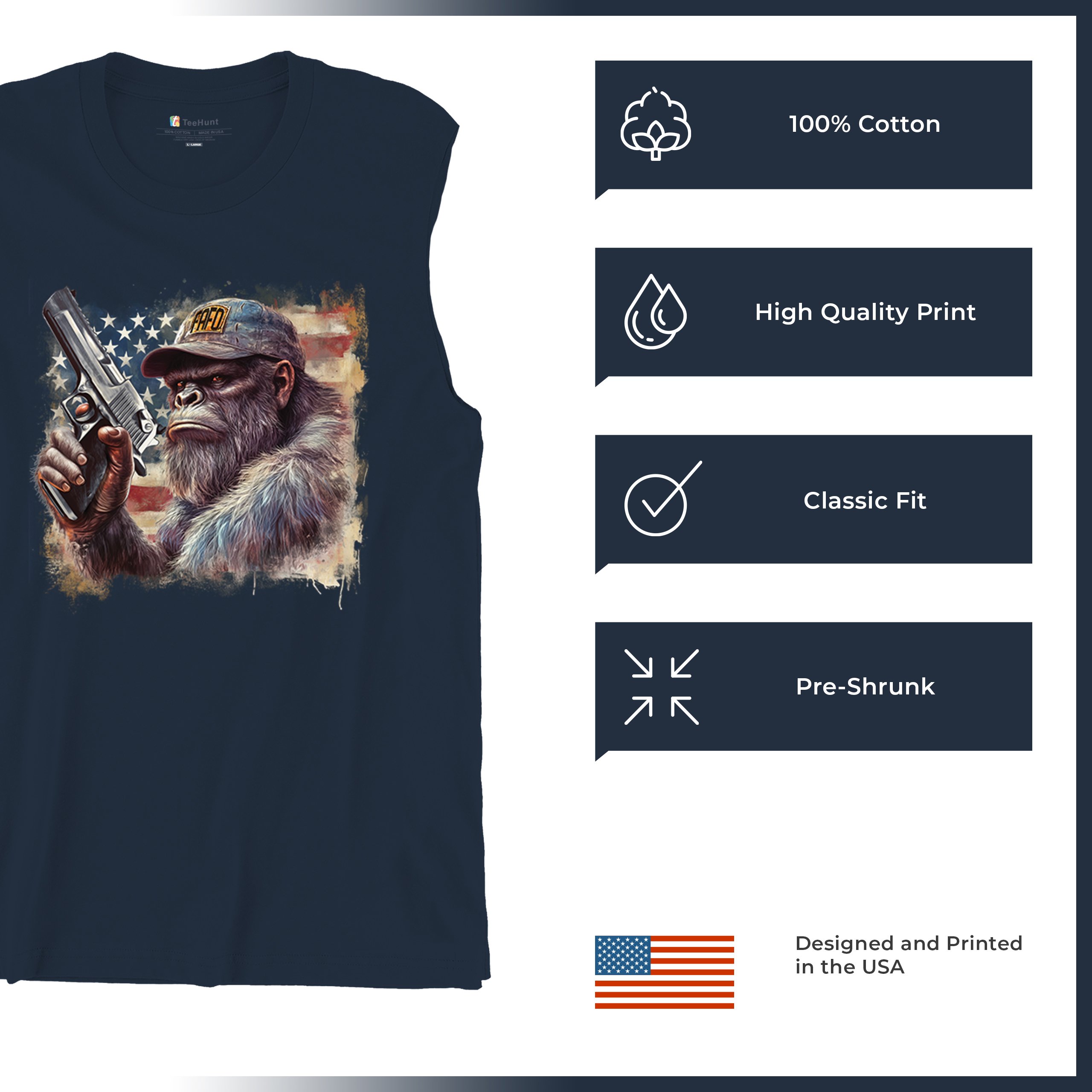 FAFO Bigfoot Muscle Shirt F Around and Find Out American 2nd Amendment Men's - Picture 35 of 43