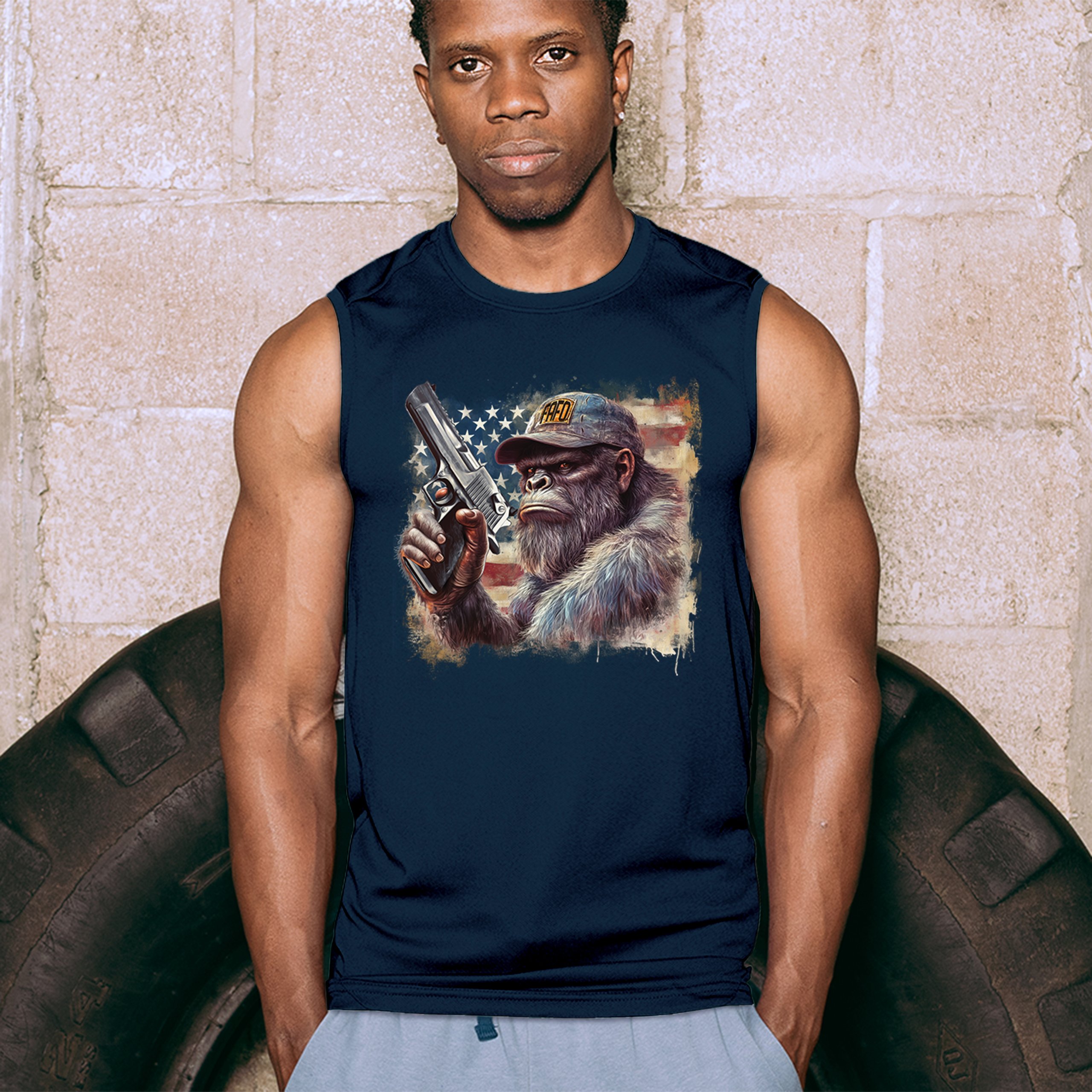 FAFO Bigfoot Muscle Shirt F Around and Find Out American 2nd Amendment Men's - Picture 33 of 43
