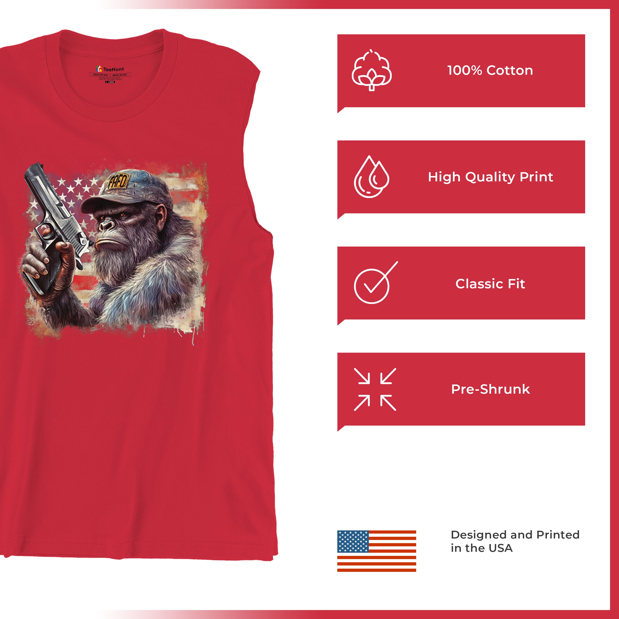 FAFO Bigfoot Muscle Shirt F Around and Find Out American 2nd Amendment Men's - Picture 21 of 43