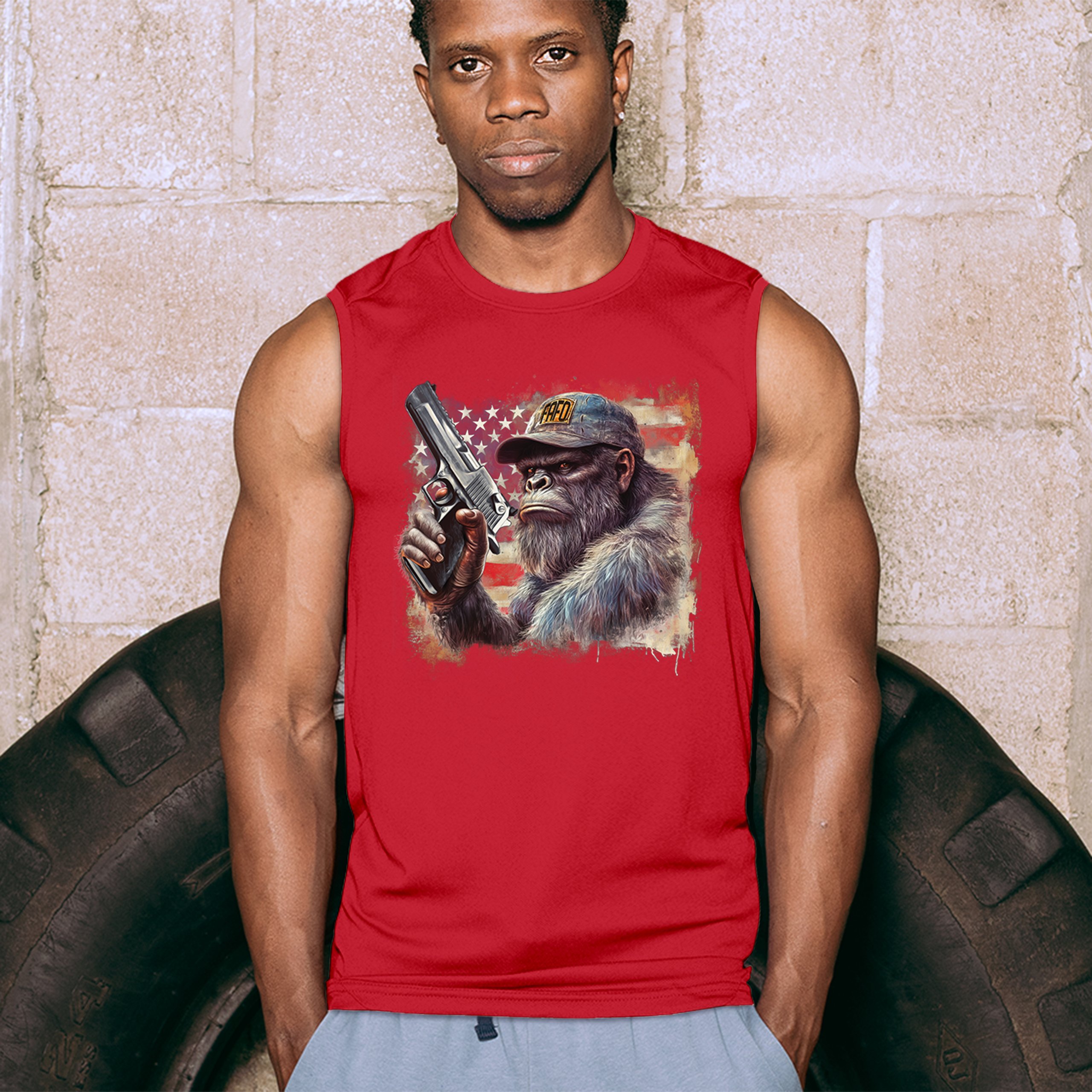 FAFO Bigfoot Muscle Shirt F Around and Find Out American 2nd Amendment Men's - Picture 19 of 43