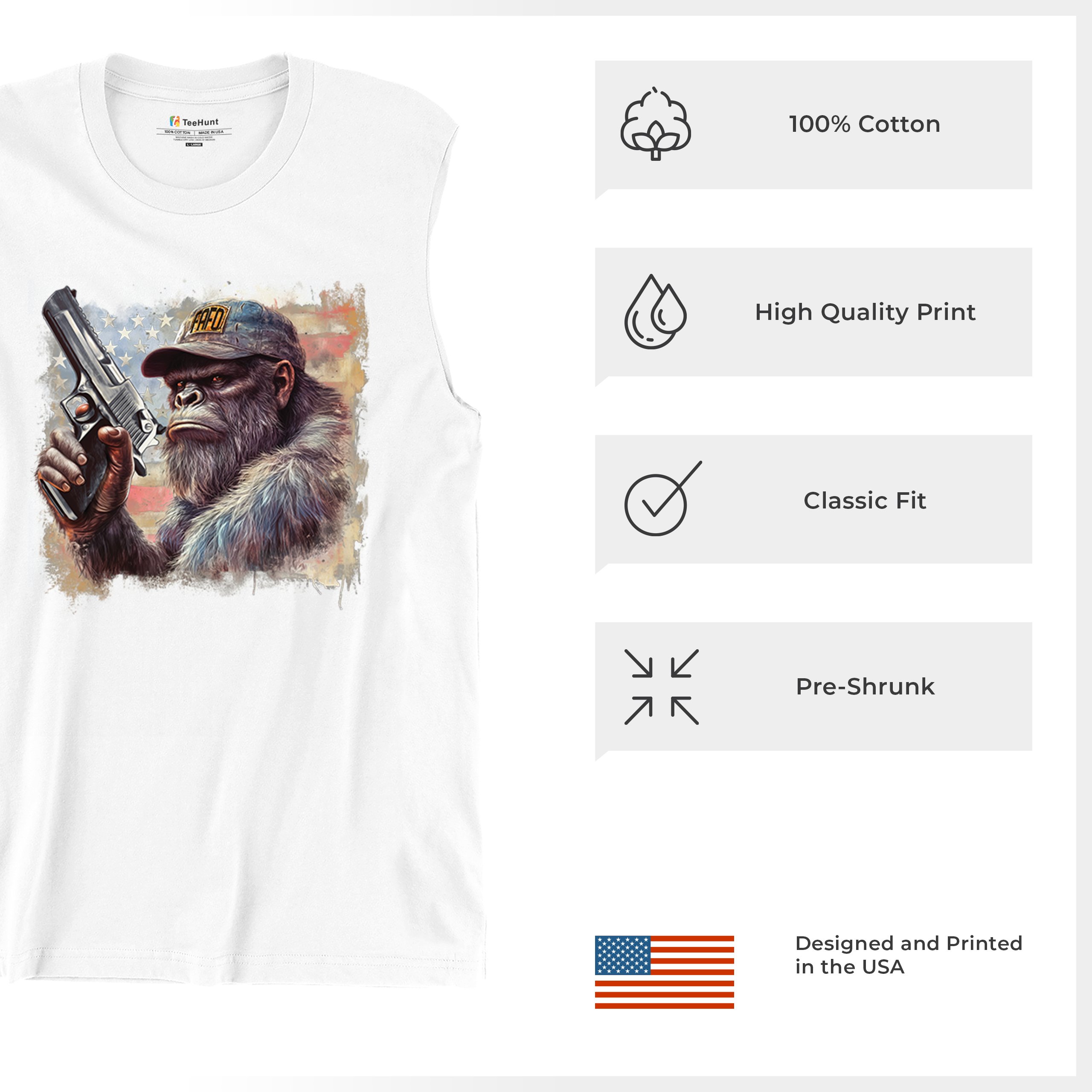 FAFO Bigfoot Muscle Shirt F Around and Find Out American 2nd Amendment Men's - Picture 28 of 43