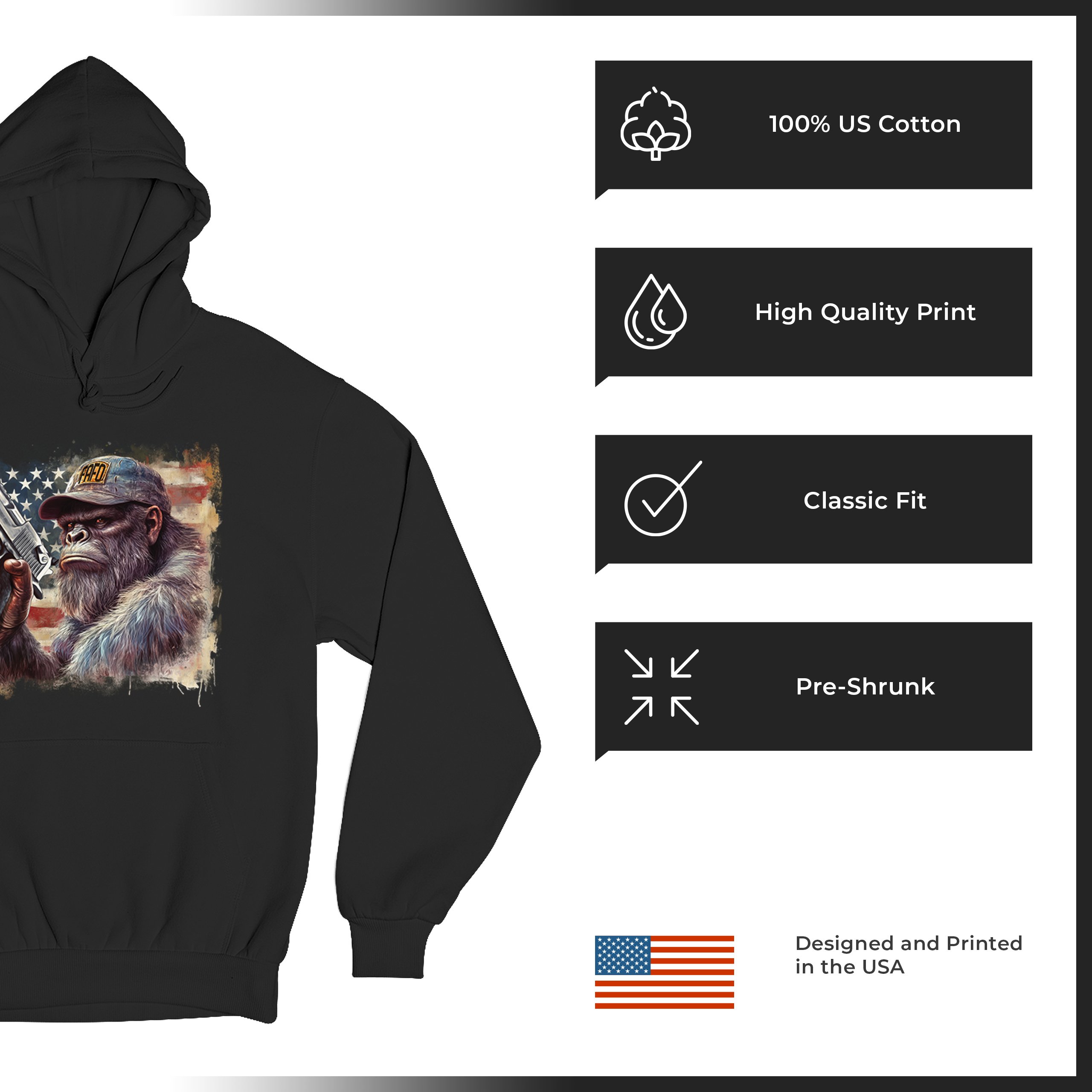 FAFO Bigfoot Sweatshirt F Around and Find Out American 2nd Amendment Hoodie - Picture 7 of 57