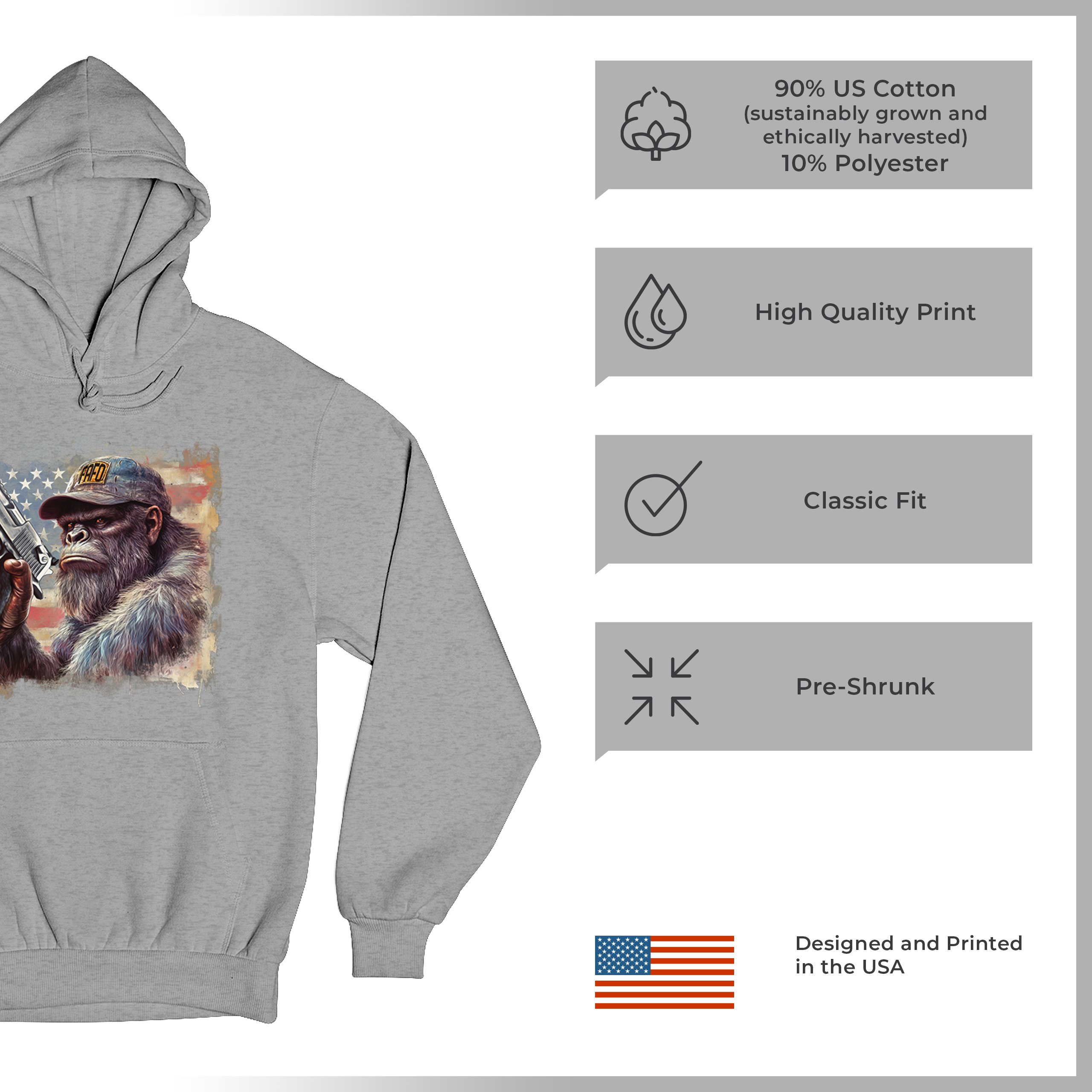 FAFO Bigfoot Sweatshirt F Around and Find Out American 2nd Amendment Hoodie - Picture 14 of 57