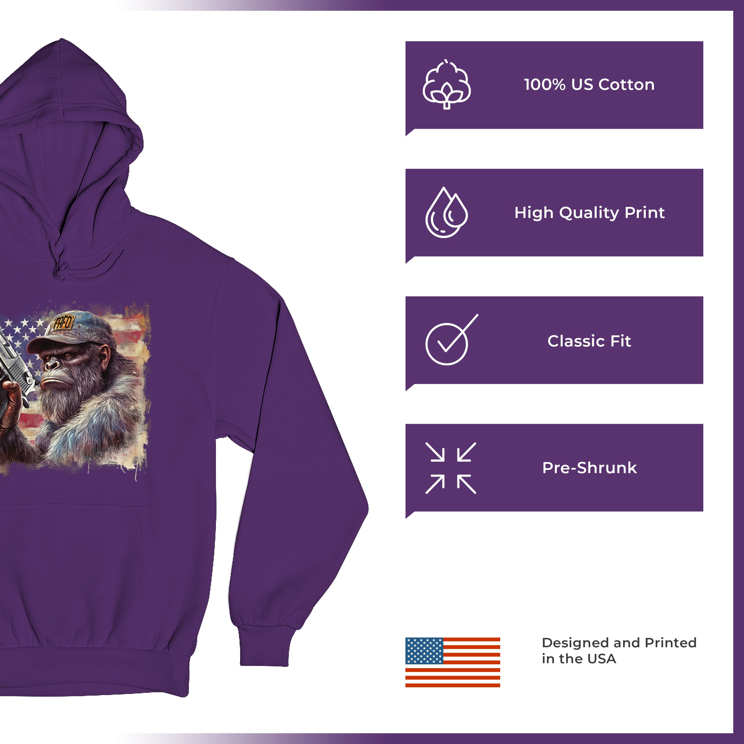 FAFO Bigfoot Sweatshirt F Around and Find Out American 2nd Amendment Hoodie - Picture 28 of 57